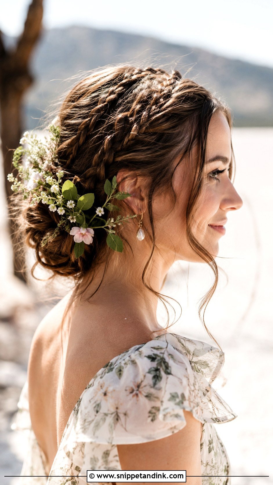 Boho Braided Updo for Wedding Guest - Snippet and Ink - 20 Hair Upstyles Wedding Guest Ideas