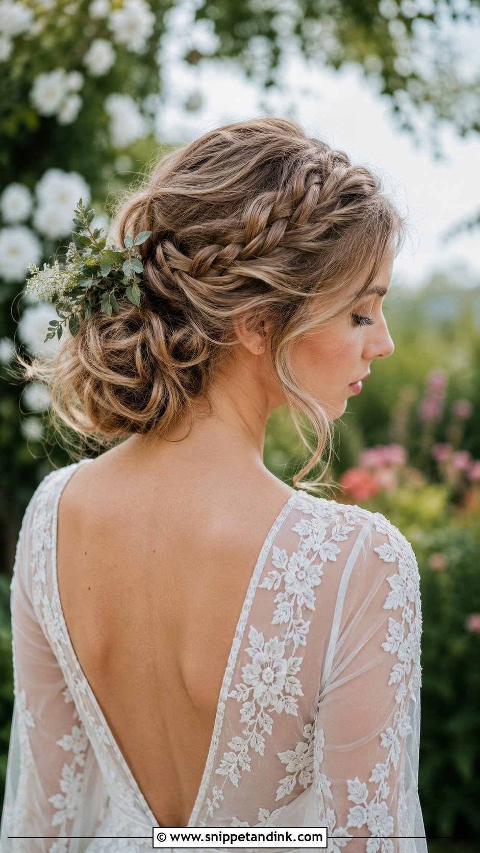 Boho Braided Updo for Weddings - Snippet and Ink - 20 Natural Bridal Hair Ideas
