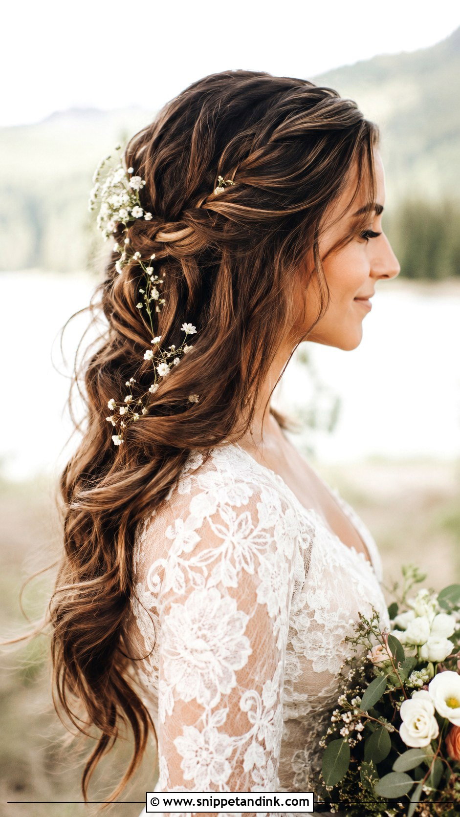 Boho Braided Wedding Hair Down - Snippet and Ink - 35 Wedding Hair Down Ideas