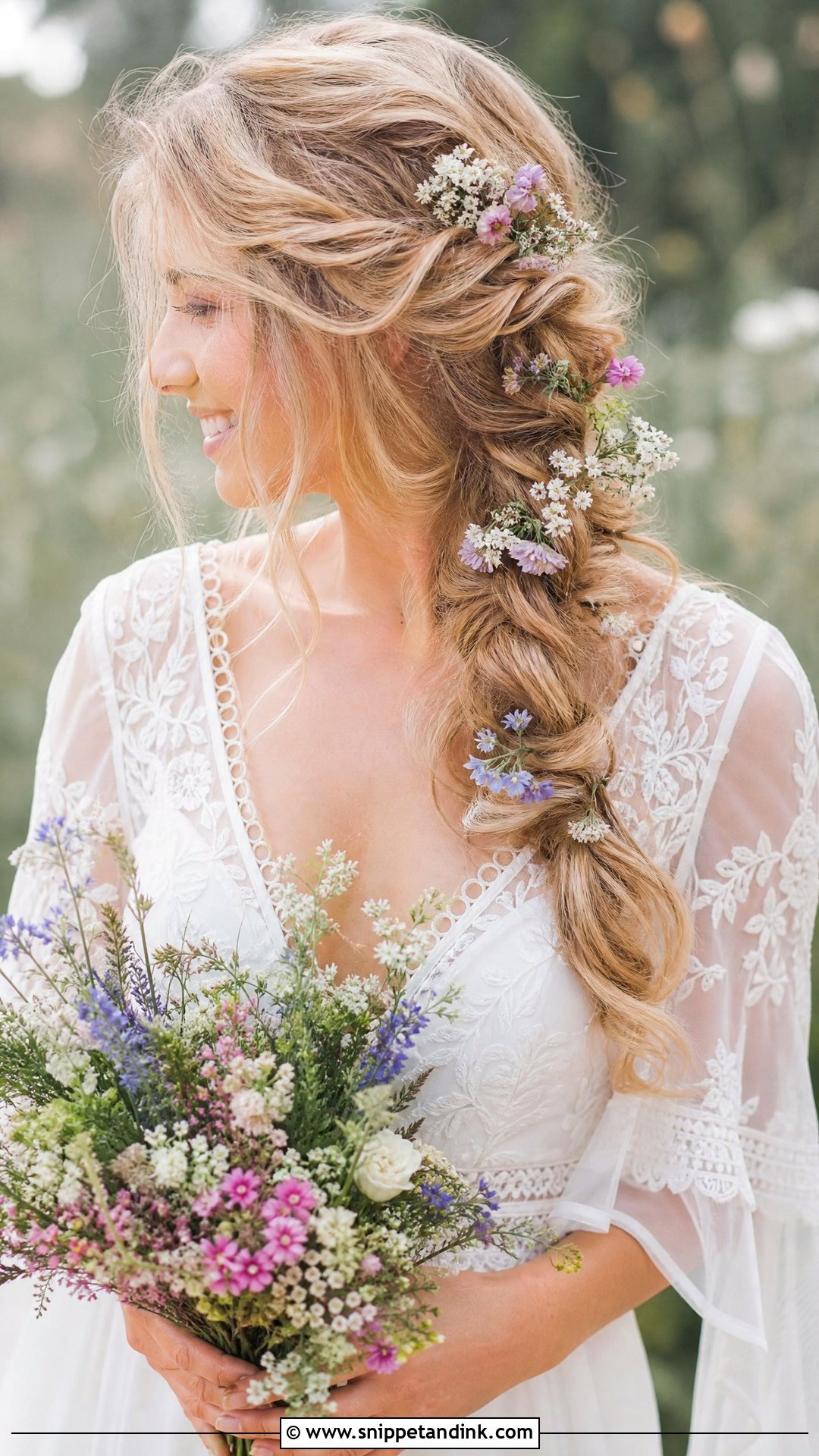 Boho Braided Wedding Hair for Medium Length - Snippet and Ink - 20 Wedding Hair for Medium Length Ideas