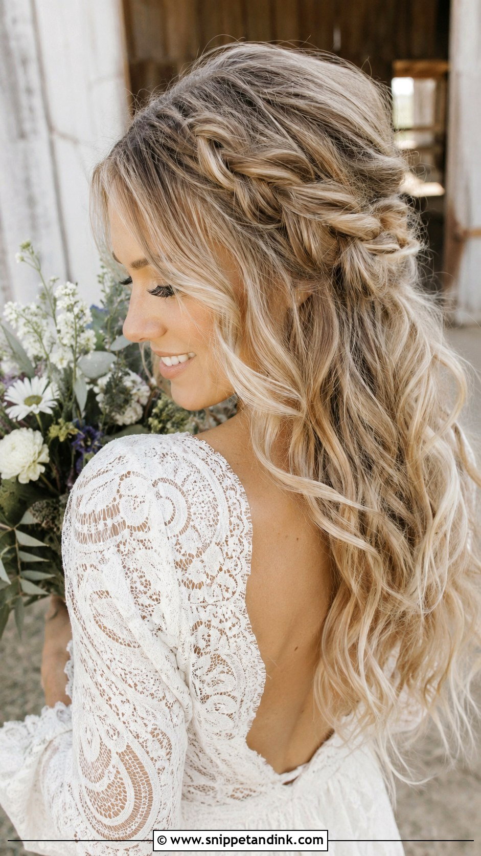 Boho Braided Wedding Hairstyle - Snippet and Ink - 25 Bridal Braids for Long Hair