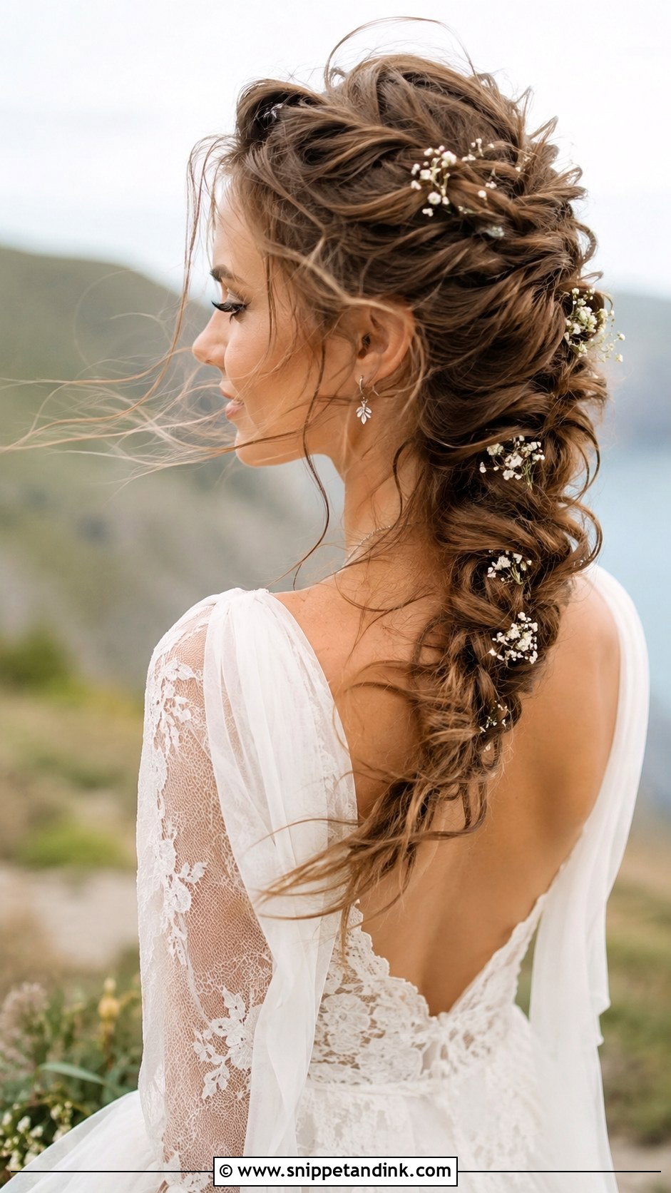 Boho Braided Wedding Hairstyle for Fine Hair - Snippet and Ink - 25 Bridal Hair for Fine Hair Ideas