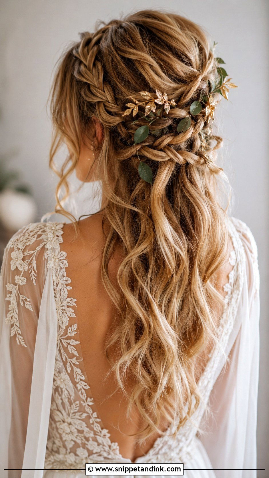 Boho Braided Wedding Hairstyle for Medium Hair - Snippet and Ink - 25 Medium Length Wedding Hair Ideas