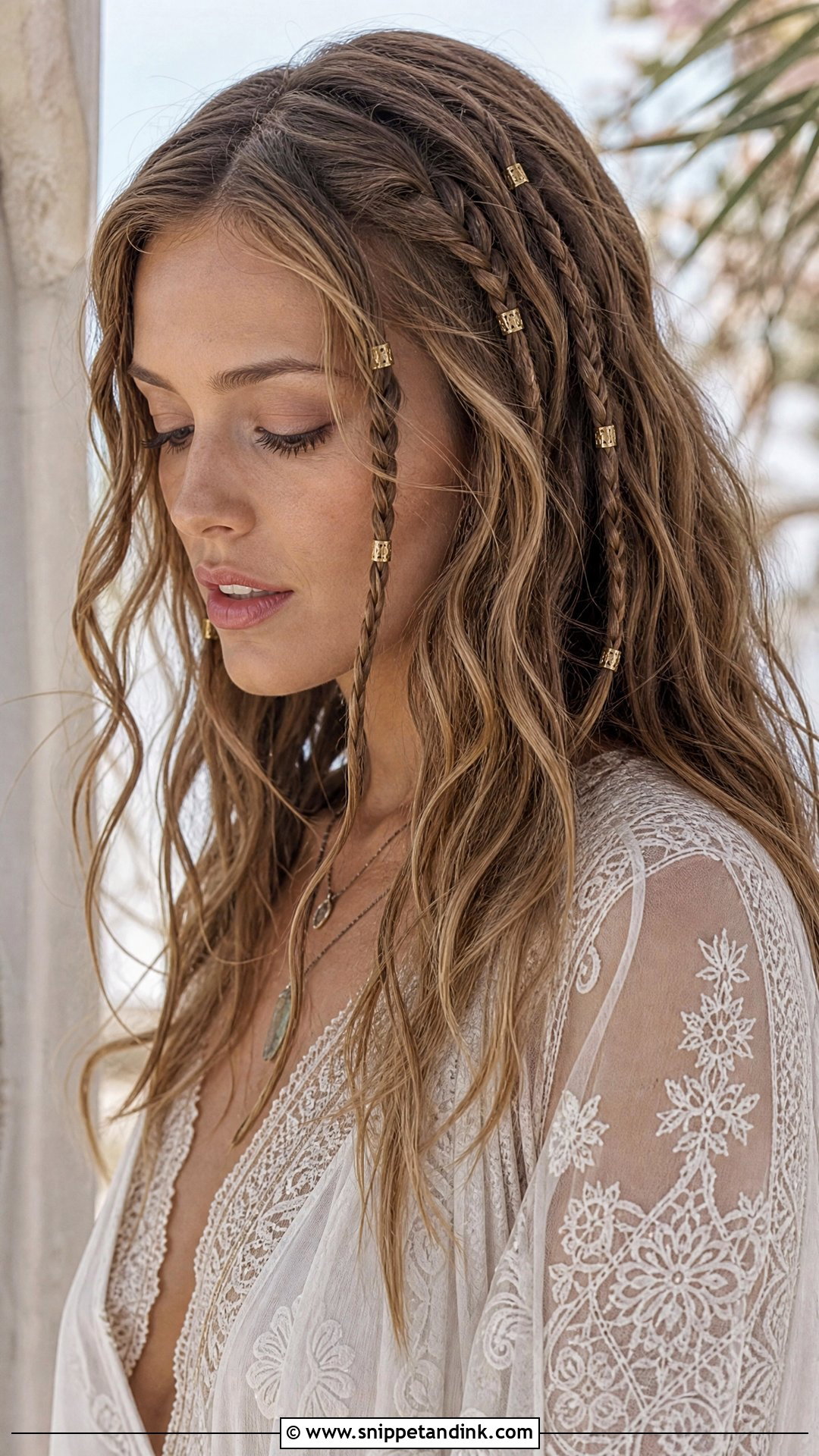 Boho Braids With Beads - Snippet and Ink - 20 Western Wedding Hair Ideas