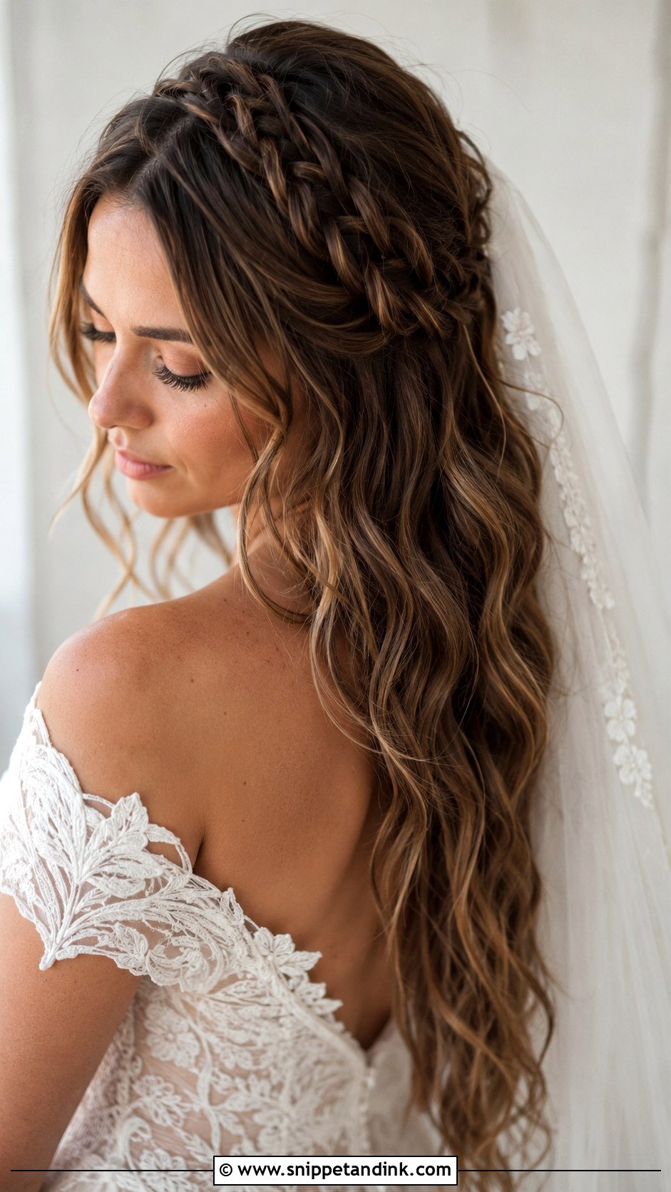 Boho Braids With Hair Down and a Veil - Snippet and Ink - 25 Veil Hair Down Ideas