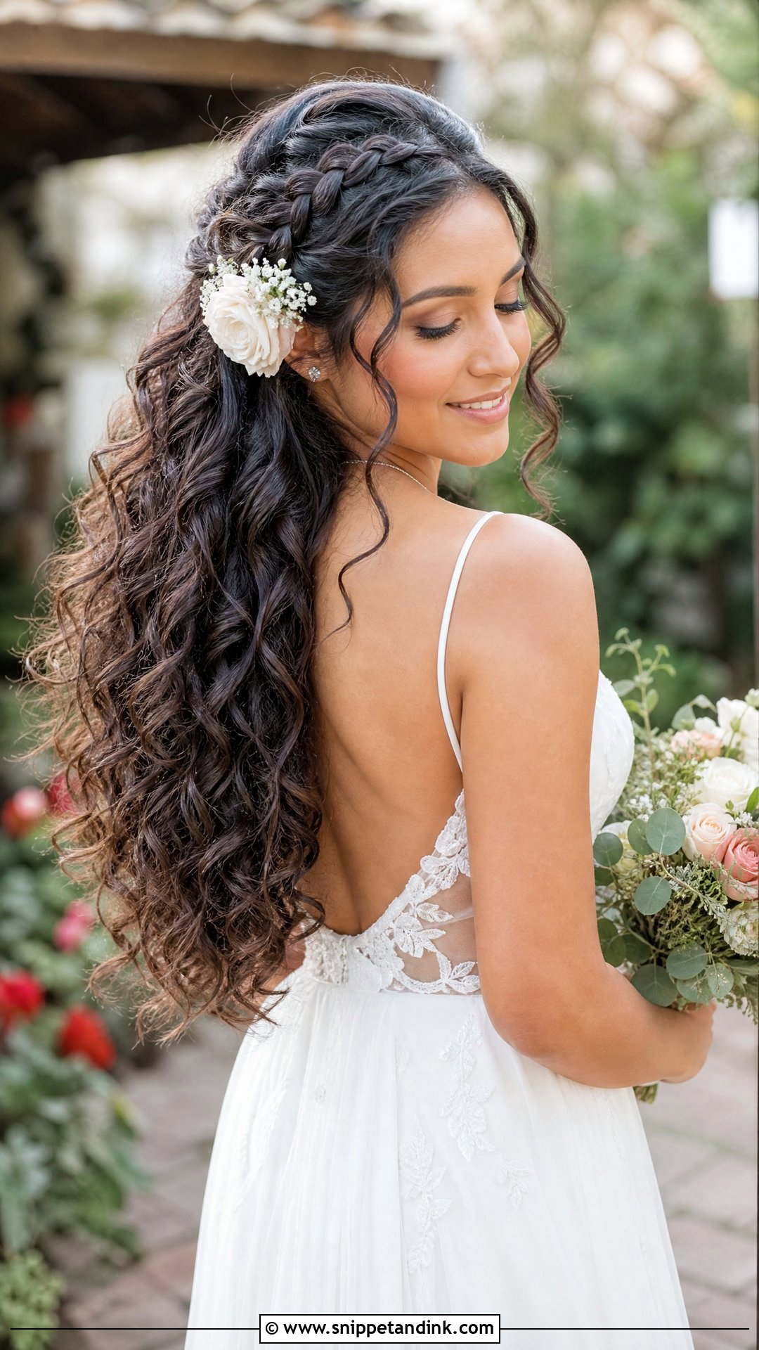 Boho Braids With Loose Curls Wedding Hairstyle - Snippet and Ink - 20 Boho Braids Wedding
