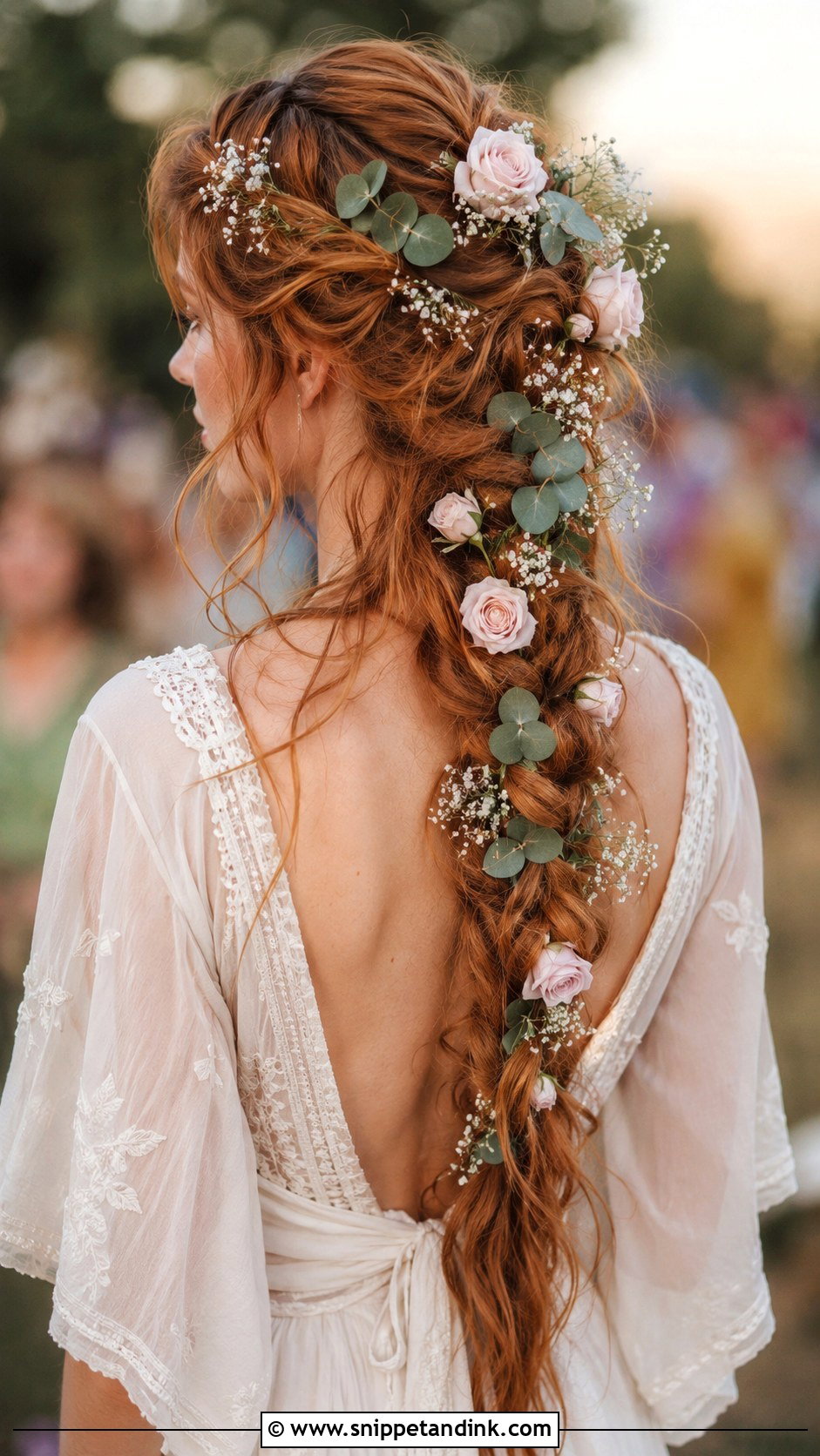Boho Braids With Mixed Flowers - Snippet and Ink - 25 Wedding Hair Flowers