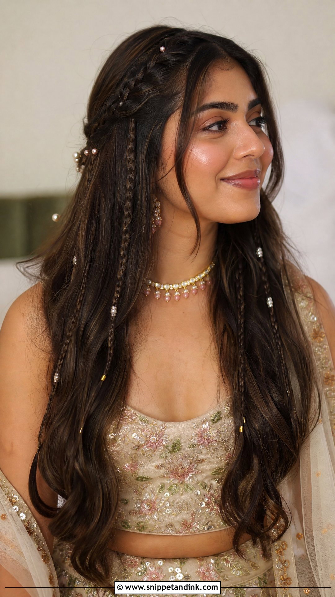 Boho Braids With Open Hair - Snippet and Ink - 20 Roka Hairstyle for Bride Ideas