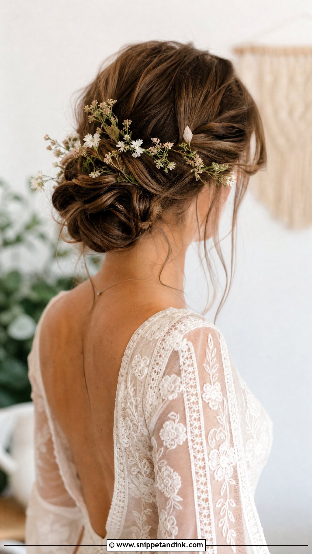 Boho Bridal Bun - Snippet and Ink - 15 Bridal Hair Bun Style Ideas