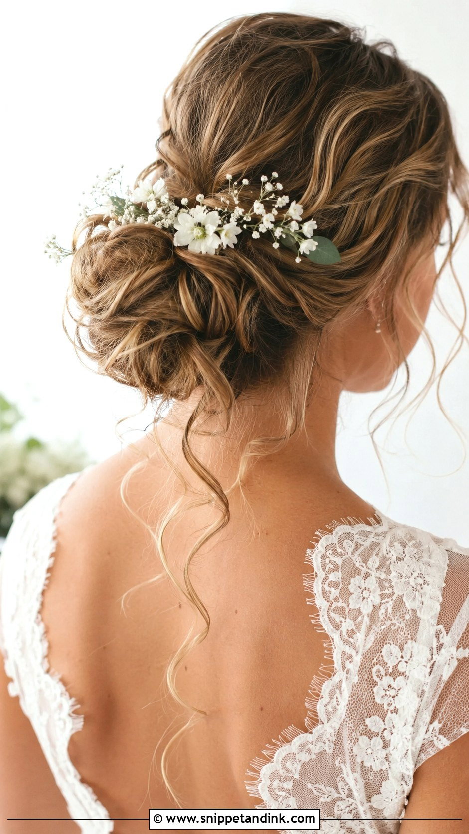Boho Bridal Bun With Loose Curls - Snippet and Ink - 20 Bride Updo Hairstyles Bun Loose Curls
