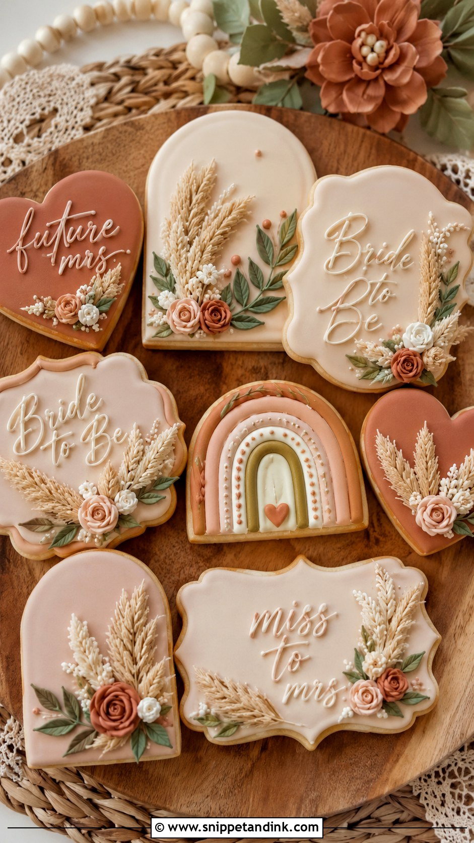 Boho Bridal Cookies - Snippet and Ink - 20 Bridal Cookies