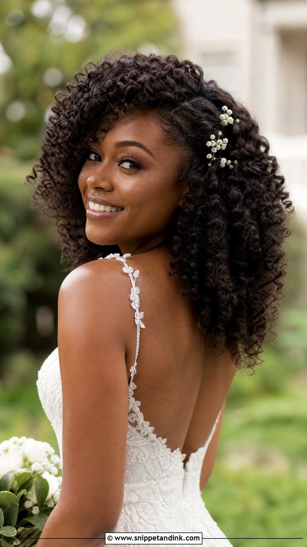Boho Bridal Curly Hair Down - Snippet and Ink - 15 Boho Bridal Hair Down Ideas