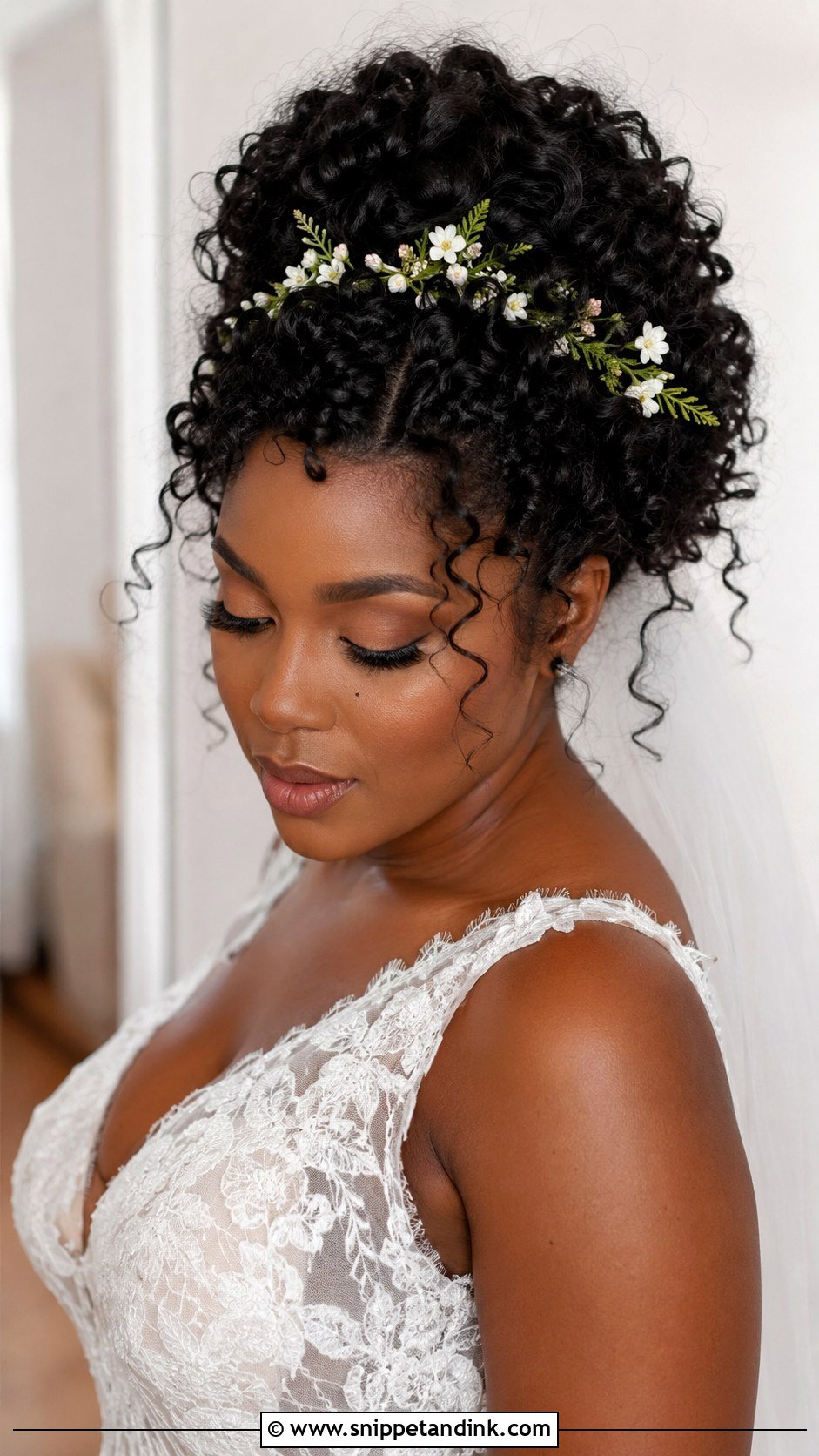 Boho Bridal Curly Updo - Snippet and Ink - 20 Boho Bridal Hair Updo Ideas