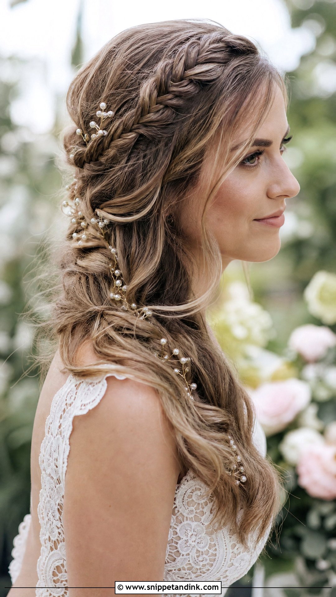 Boho Bridal Fishtail Braid Down - Snippet and Ink - 15 Boho Bridal Hair Down Ideas