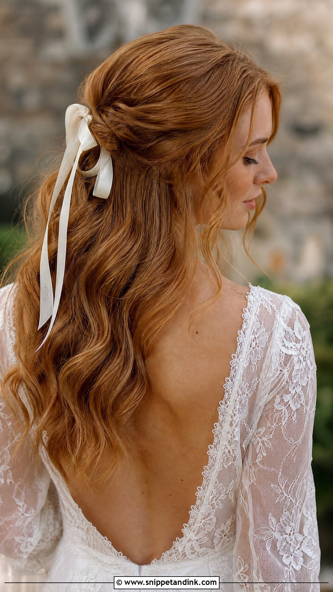 Boho Bridal Hair Down With Ribbon - Snippet and Ink - 15 Boho Bridal Hair Down Ideas