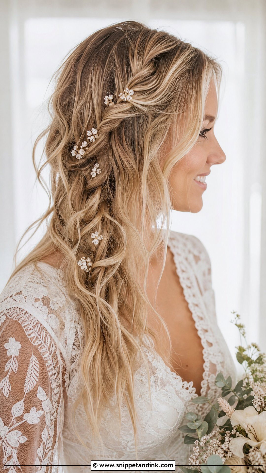 Boho Bridal Hairstyle - Snippet and Ink - 15 Cute Bridal Hairstyles