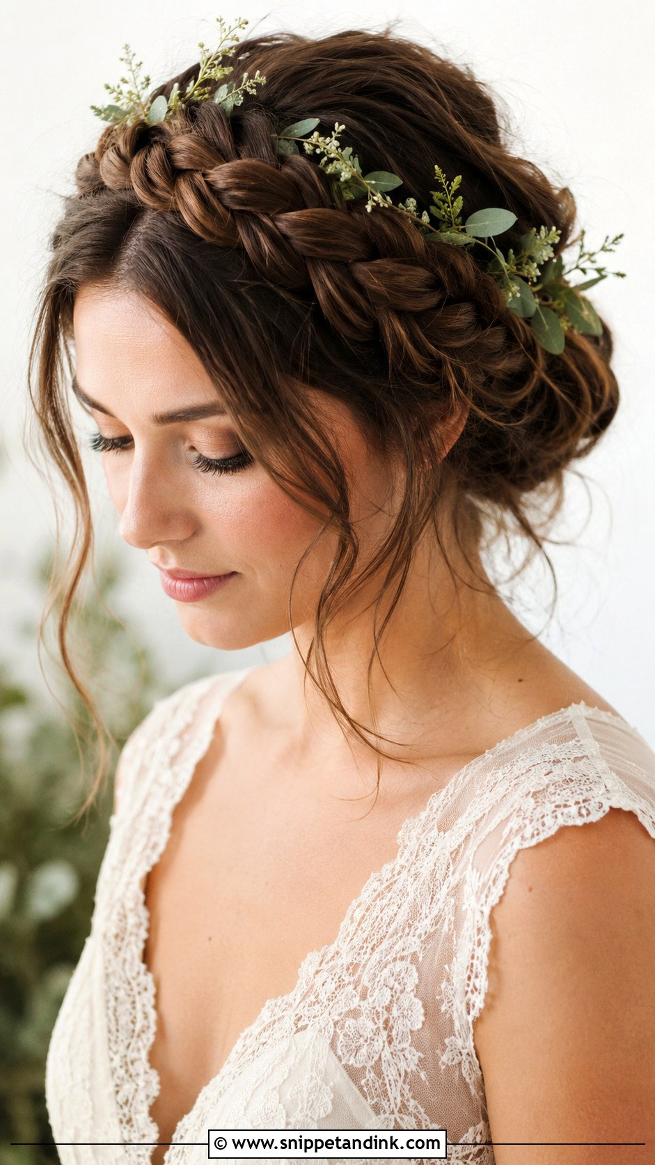 Boho Bridal Halo Braid Updo - Snippet and Ink - 20 Boho Bridal Hair Updo Ideas