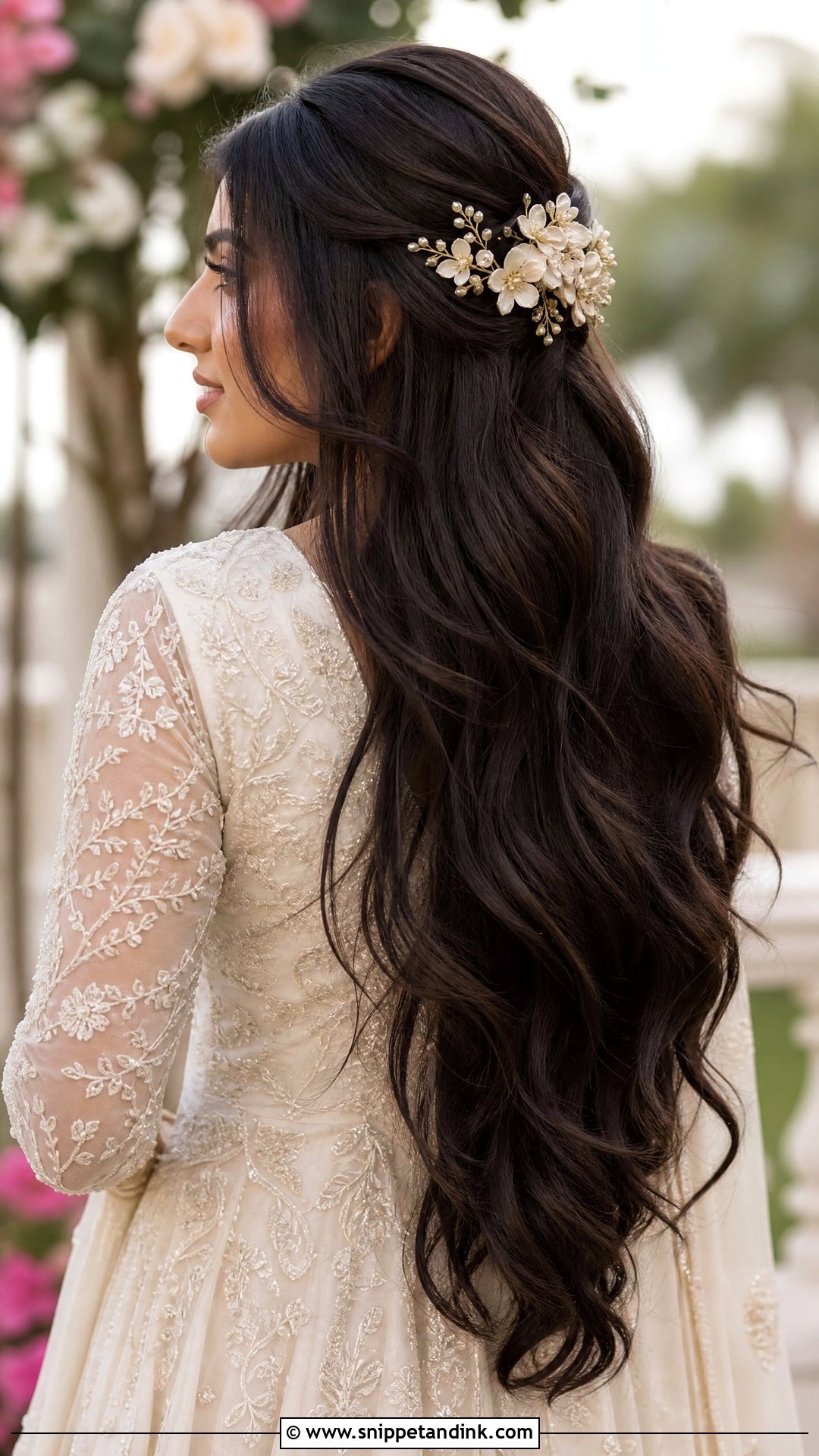 Boho Bridal Long Hair Down - Snippet and Ink - 15 Boho Bridal Hair Down Ideas