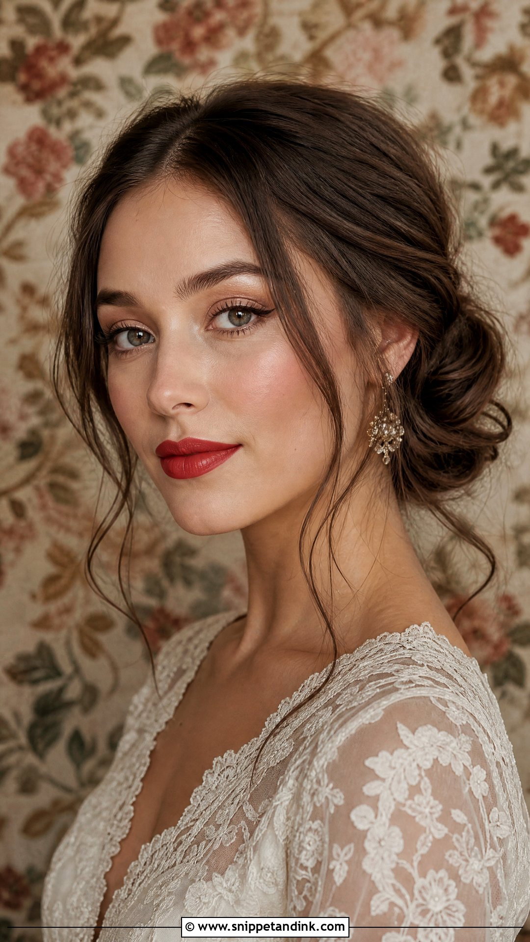 Boho Bridal Makeup With Red Lip - Snippet and Ink - 20 Boho Bridal Makeup Ideas