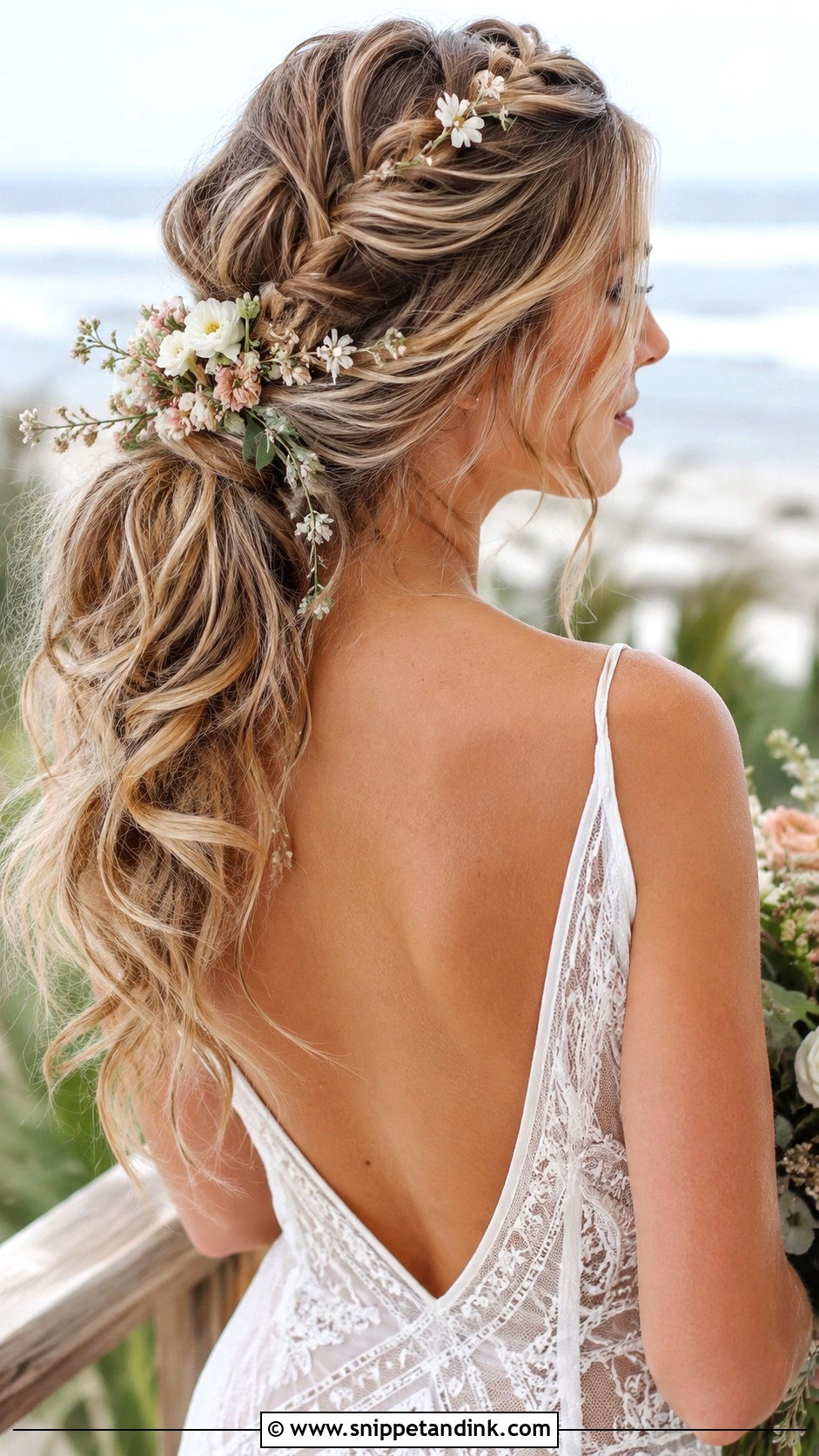 Boho Bridal Ponytail - Snippet and Ink - 30 Bridal Ponytail Ideas