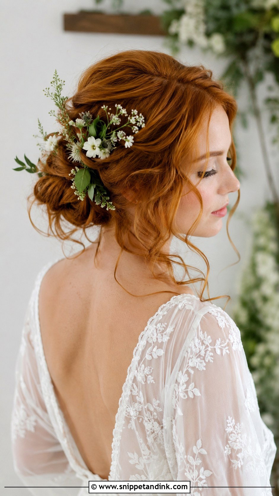 Boho Bridal Updo With Flowers - Snippet and Ink - 25 Wedding Hair Looks