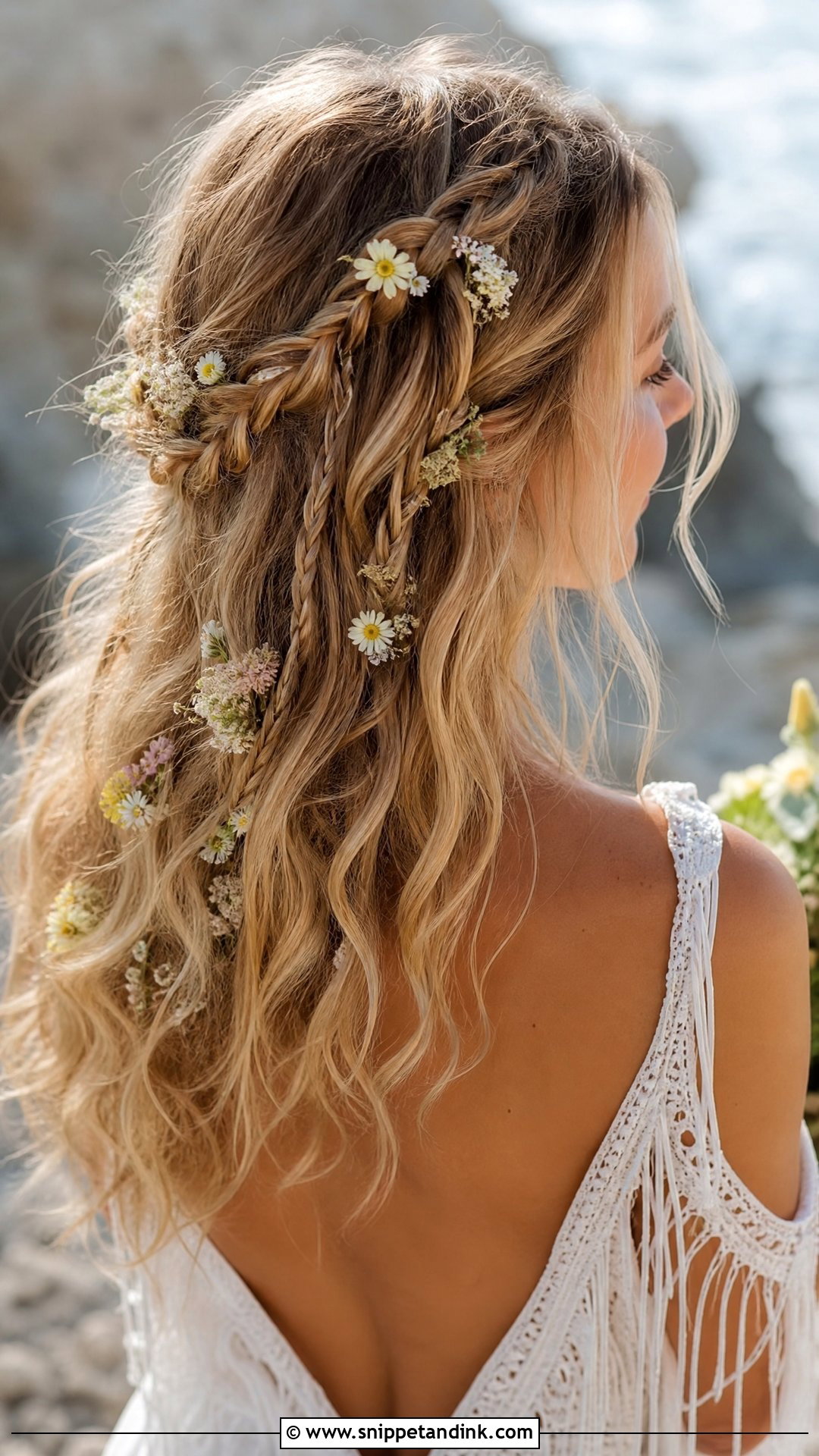 Boho Bridal Waves With Braids - Snippet and Ink - 20 Soft Bridal Hair Ideas