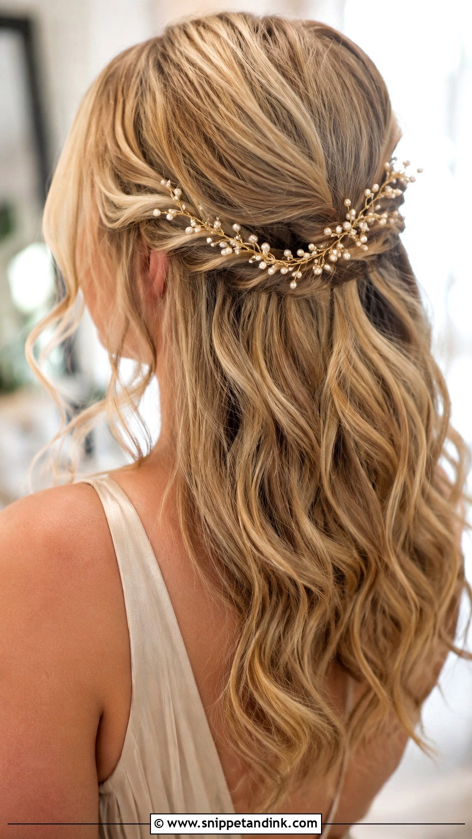 Boho Bridesmaid Hair With Hair Vine - Snippet and Ink - 20 Boho Bridesmaid Hairstyles