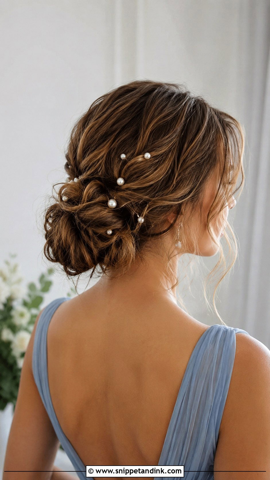 Boho Bridesmaid Hair With Pearl Pins - Snippet and Ink - 20 Boho Bridesmaid Hairstyles