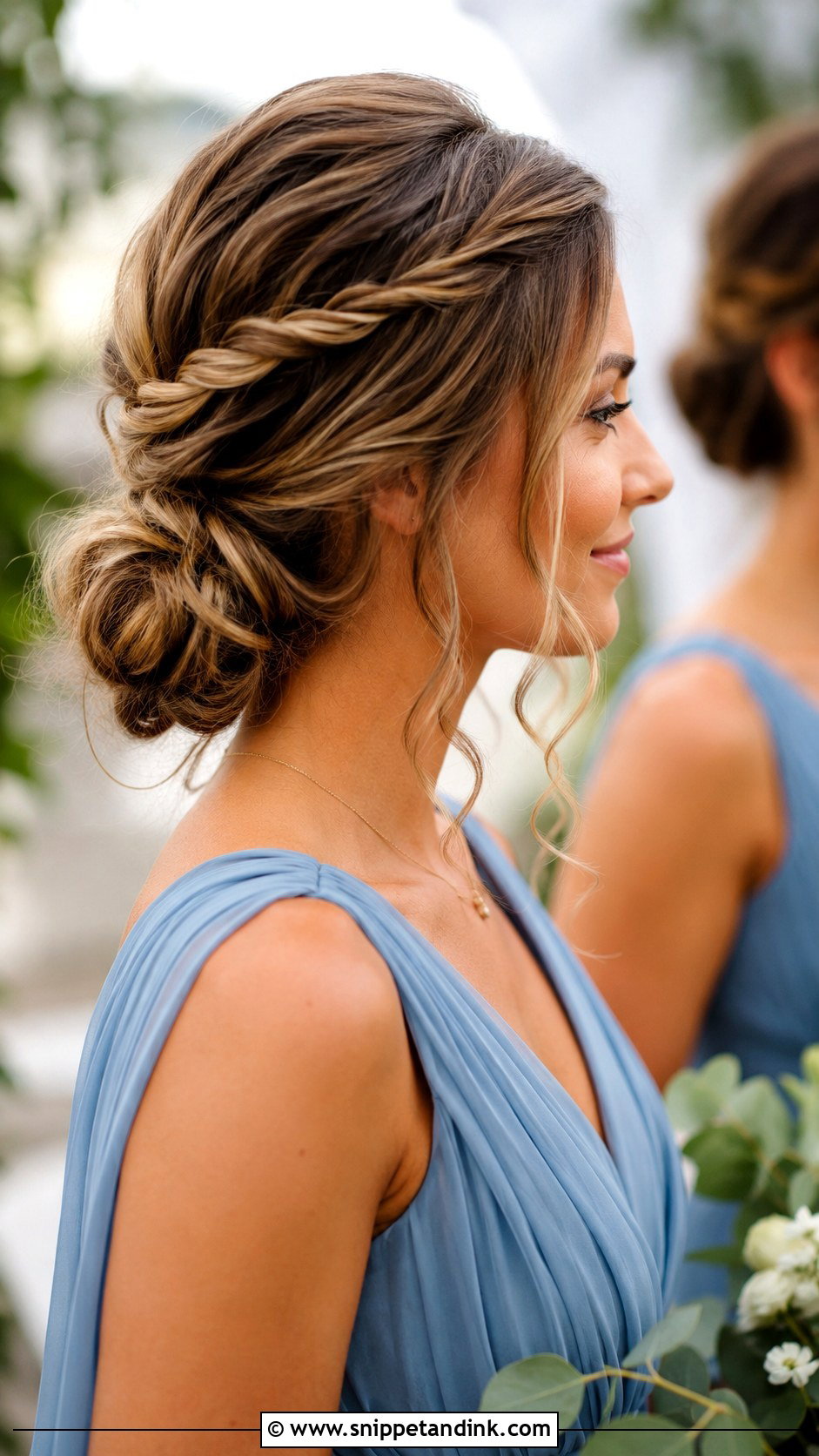 Boho Bridesmaid Low Bun - Snippet and Ink - 25 Boho Bridesmaid Hair Ideas