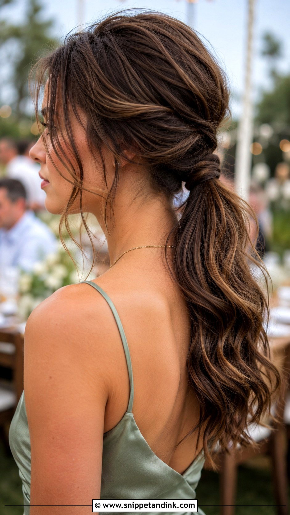 Boho Bridesmaid Low Ponytail - Snippet and Ink - 25 Boho Bridesmaid Hair Ideas