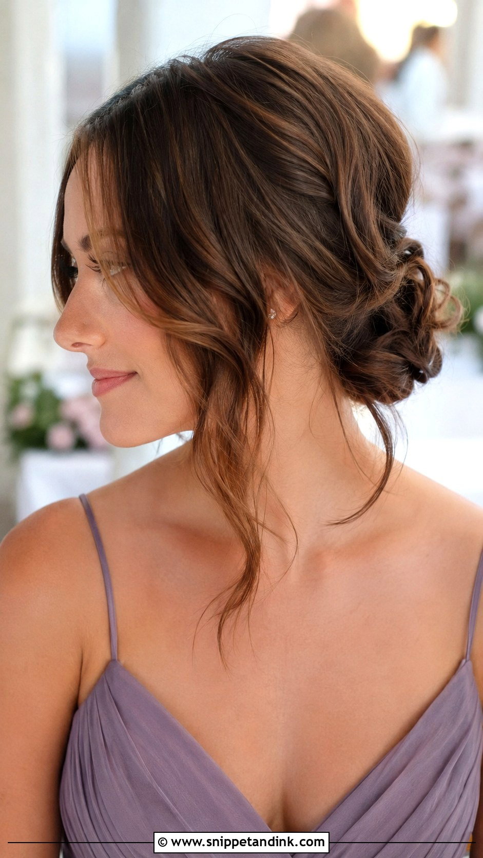 Boho Bridesmaid Medium Hair Updo - Snippet and Ink - 25 Boho Bridesmaid Hair Ideas