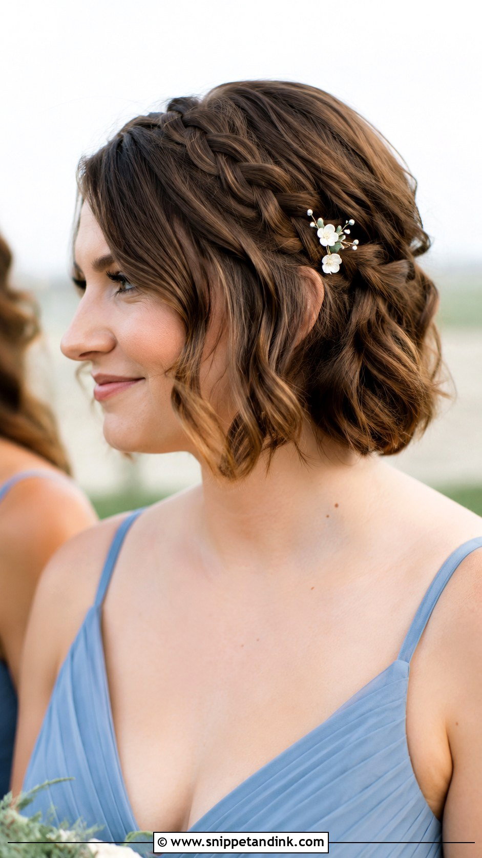 Boho Bridesmaid Short Hair Waves - Snippet and Ink - 25 Boho Bridesmaid Hair Ideas