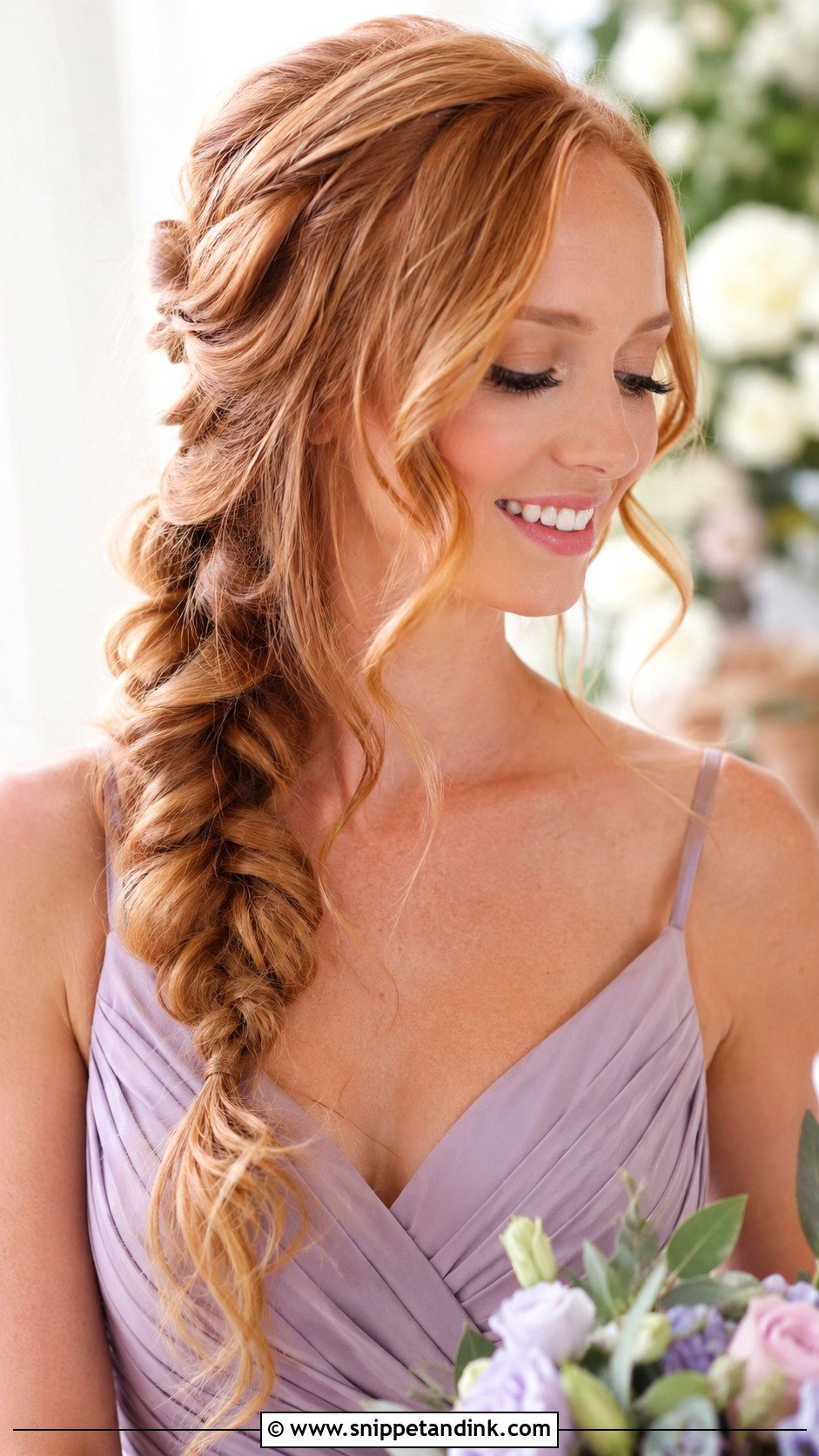 Boho Bridesmaid Side Braid - Snippet and Ink - 25 Boho Bridesmaid Hair Ideas