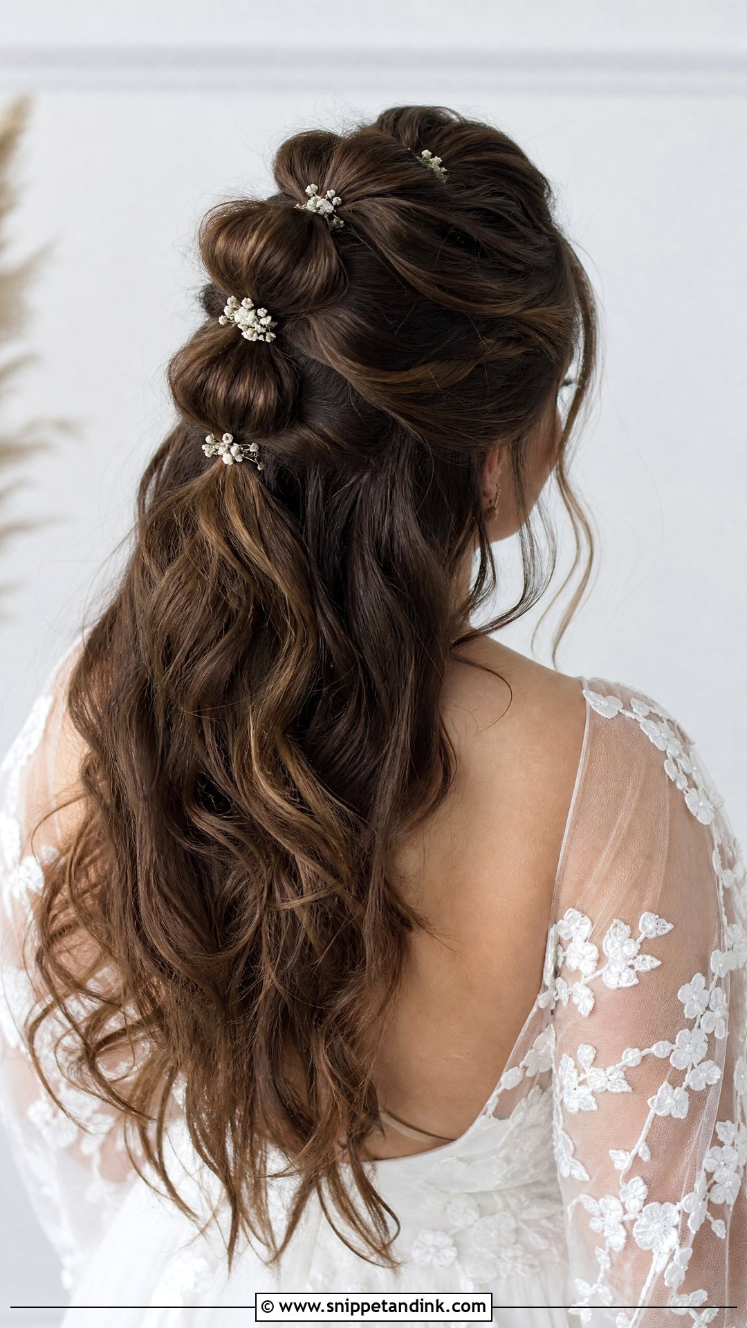 Boho Bubble Braid Half Up - Snippet and Ink - 20 Half-Up Braid Bridal Hair Ideas