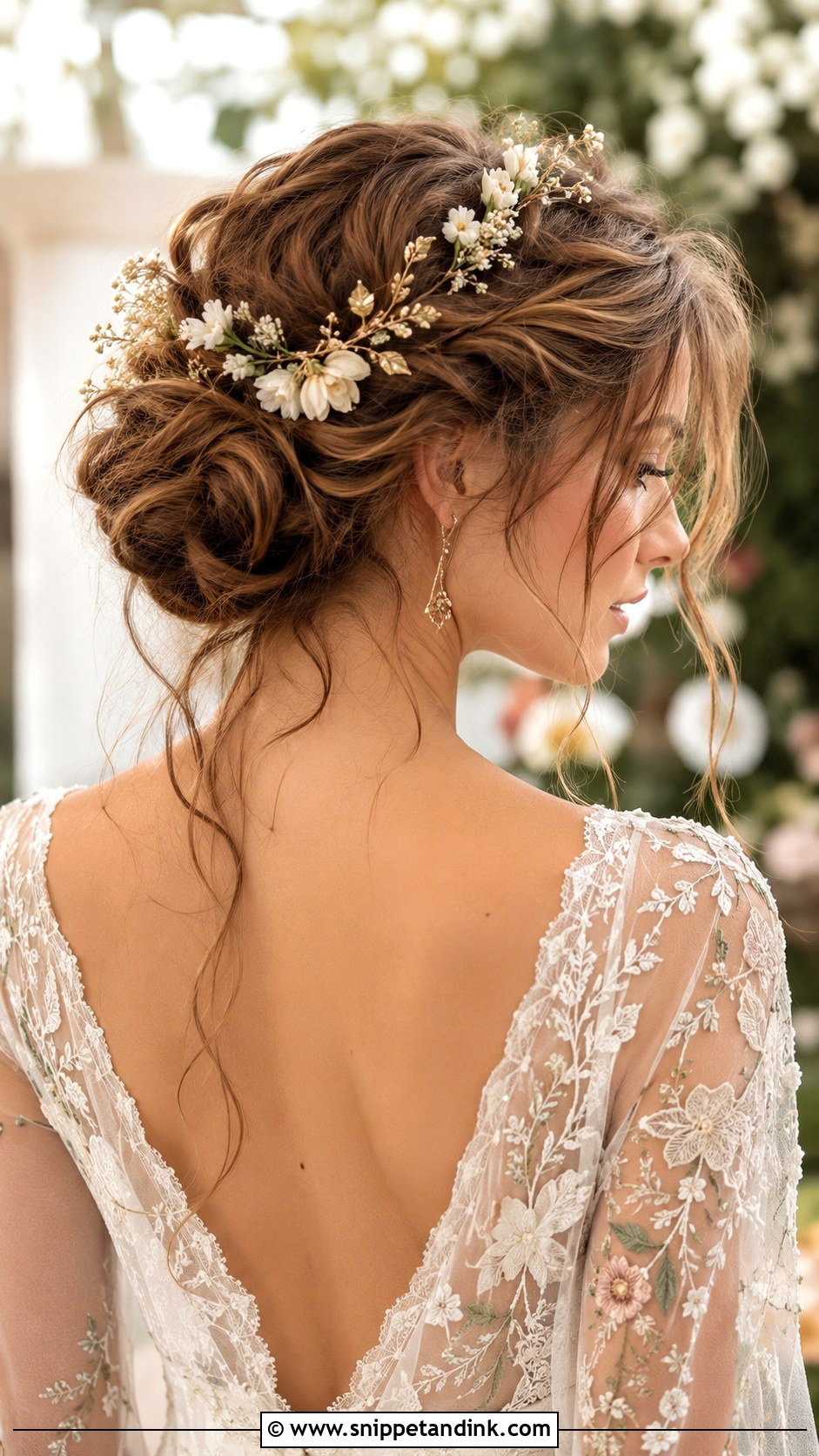 Boho Bun Wedding Hairstyle - Snippet and Ink - 30 Wedding Bun Hairstyles