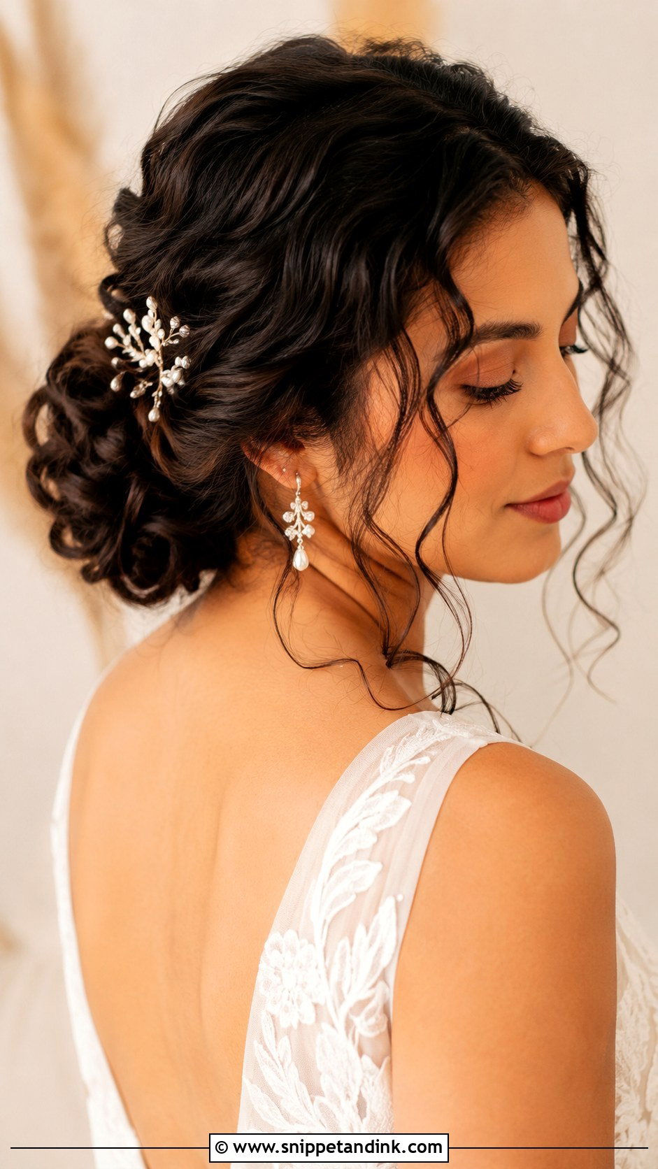 Boho Bun With Loose Curls - Snippet and Ink - 25 Boho Bride Hair Ideas