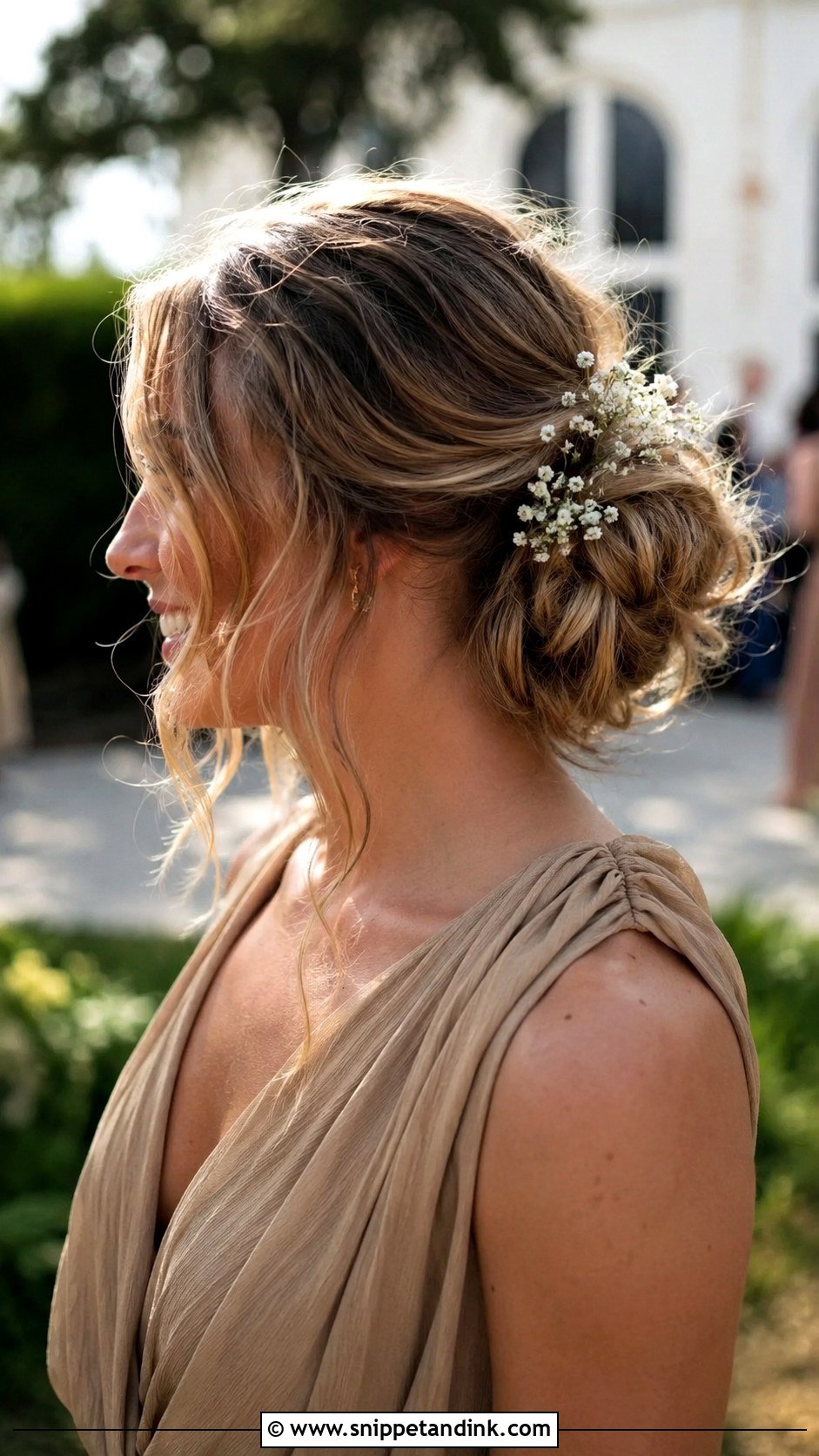 Boho Bun for Wedding Guest - Snippet and Ink - 20 Bun Hairstyles for Wedding Guest