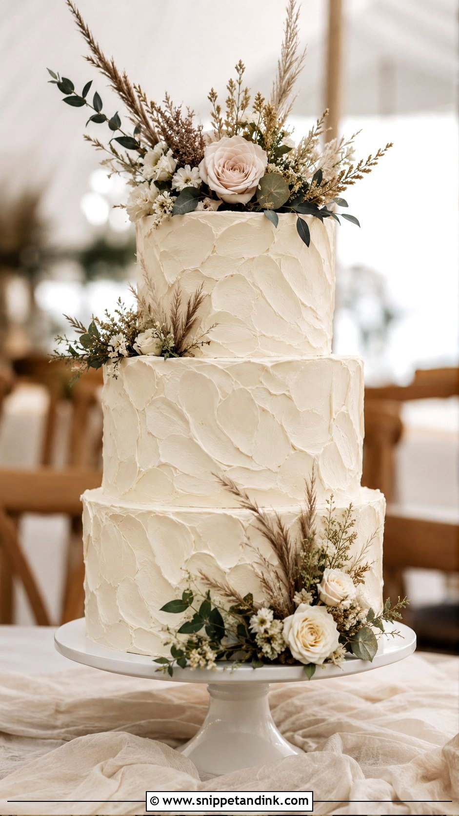 Boho Buttercream Wedding Cake - Snippet and Ink - 20 Boho Style Cake Ideas for Wedding