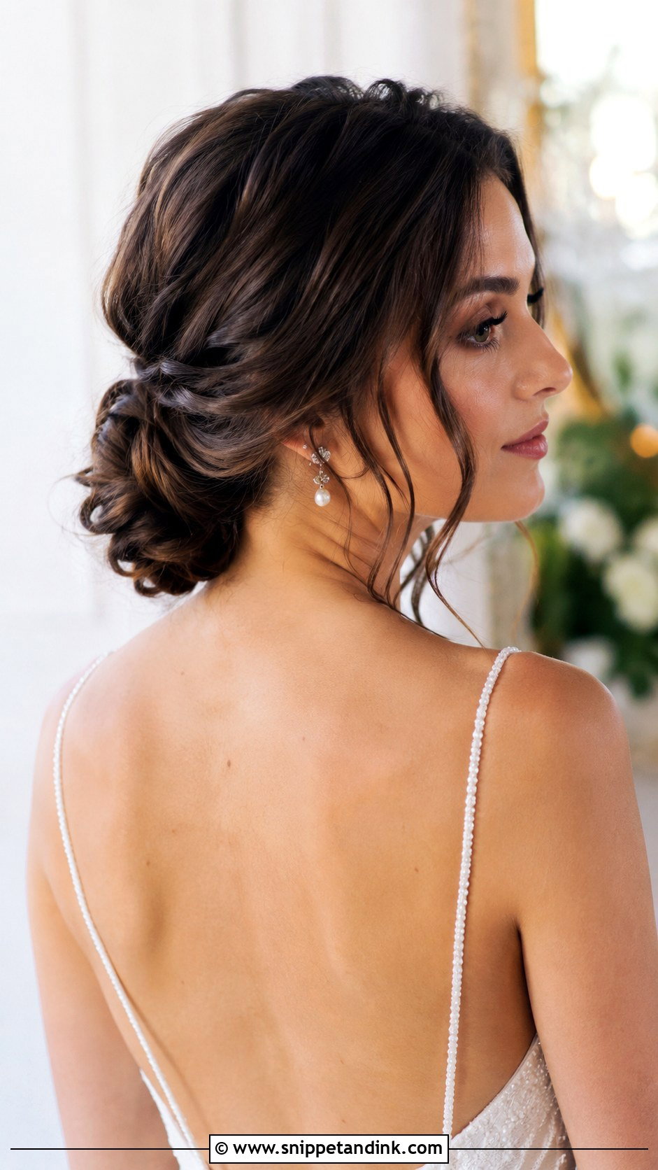 Boho Chignon With Face Framing Pieces - Snippet and Ink - 25 Boho Bride Hair Ideas