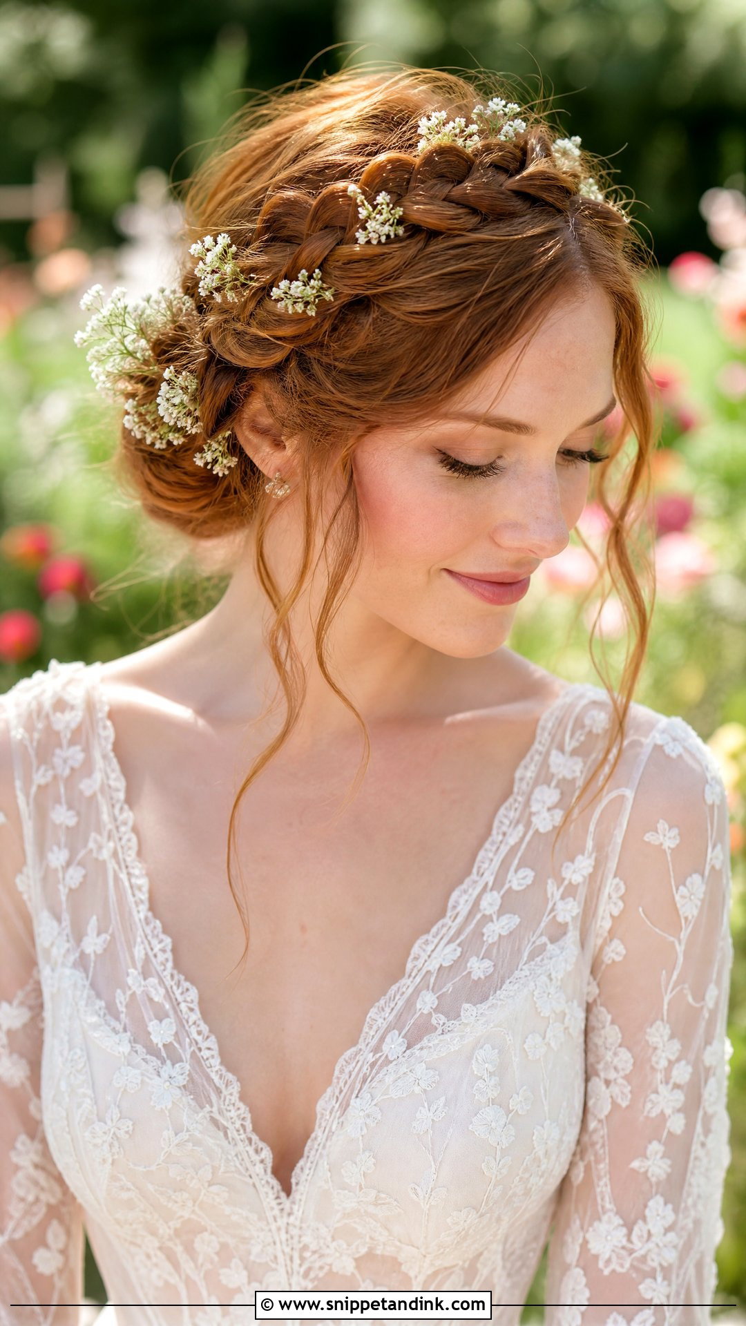 Boho Crown Braid Wedding Hairstyle - Snippet and Ink - 20 Boho Braids Wedding