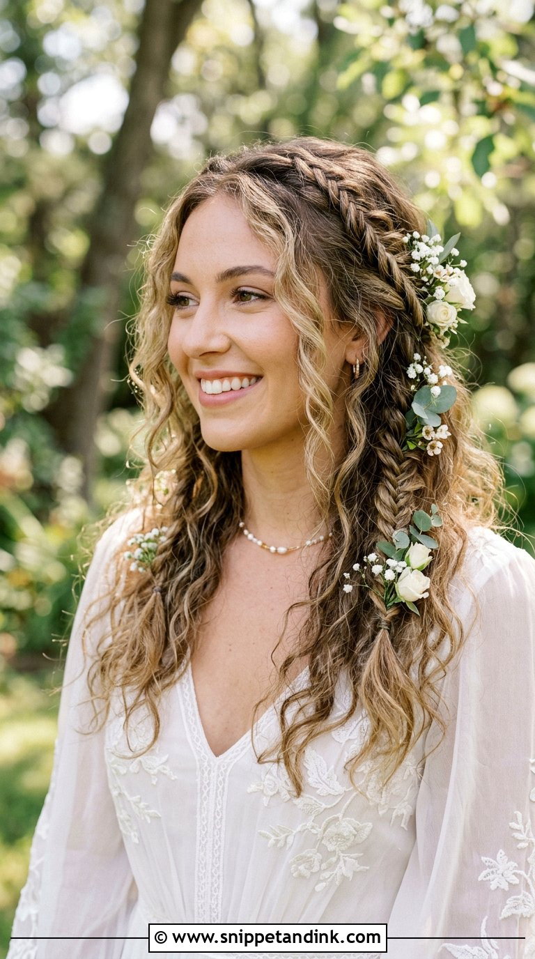 Boho Curls With Braids - Snippet and Ink - 20 Bridal Hair Curls