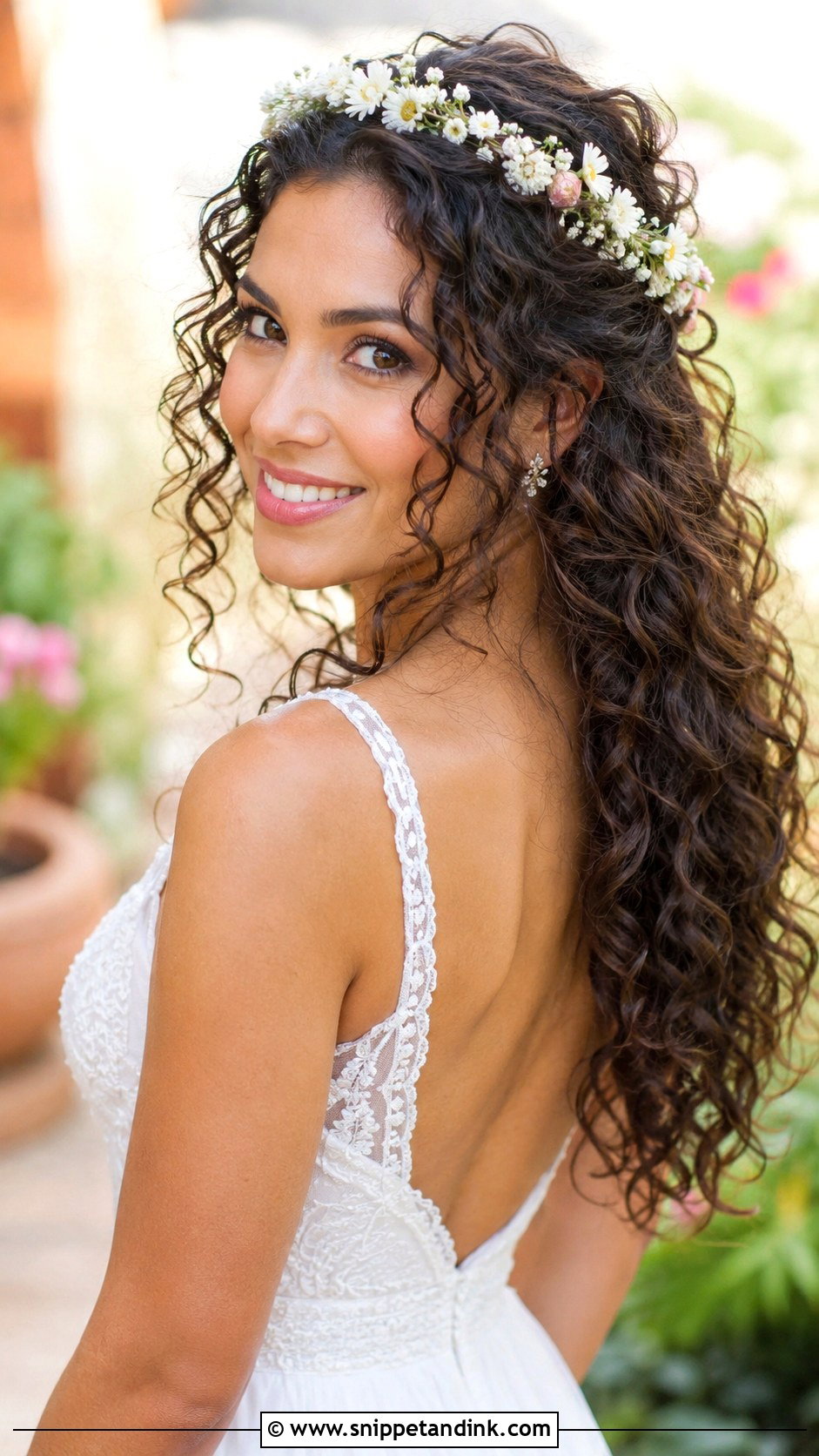 Boho Curly Hair Wedding Hairstyle - Snippet and Ink - 25 Boho Wedding Hairstyles