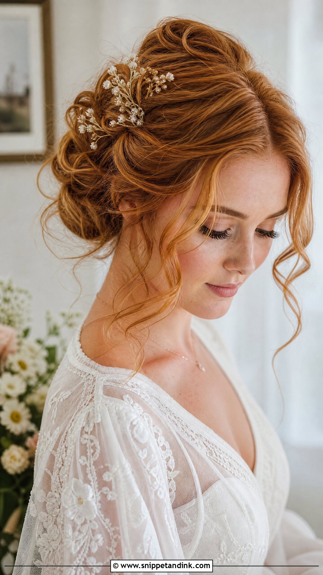Boho Curly Messy Bun Wedding Hair - Snippet and Ink - 15 Curly Messy Bun Wedding Hair Ideas