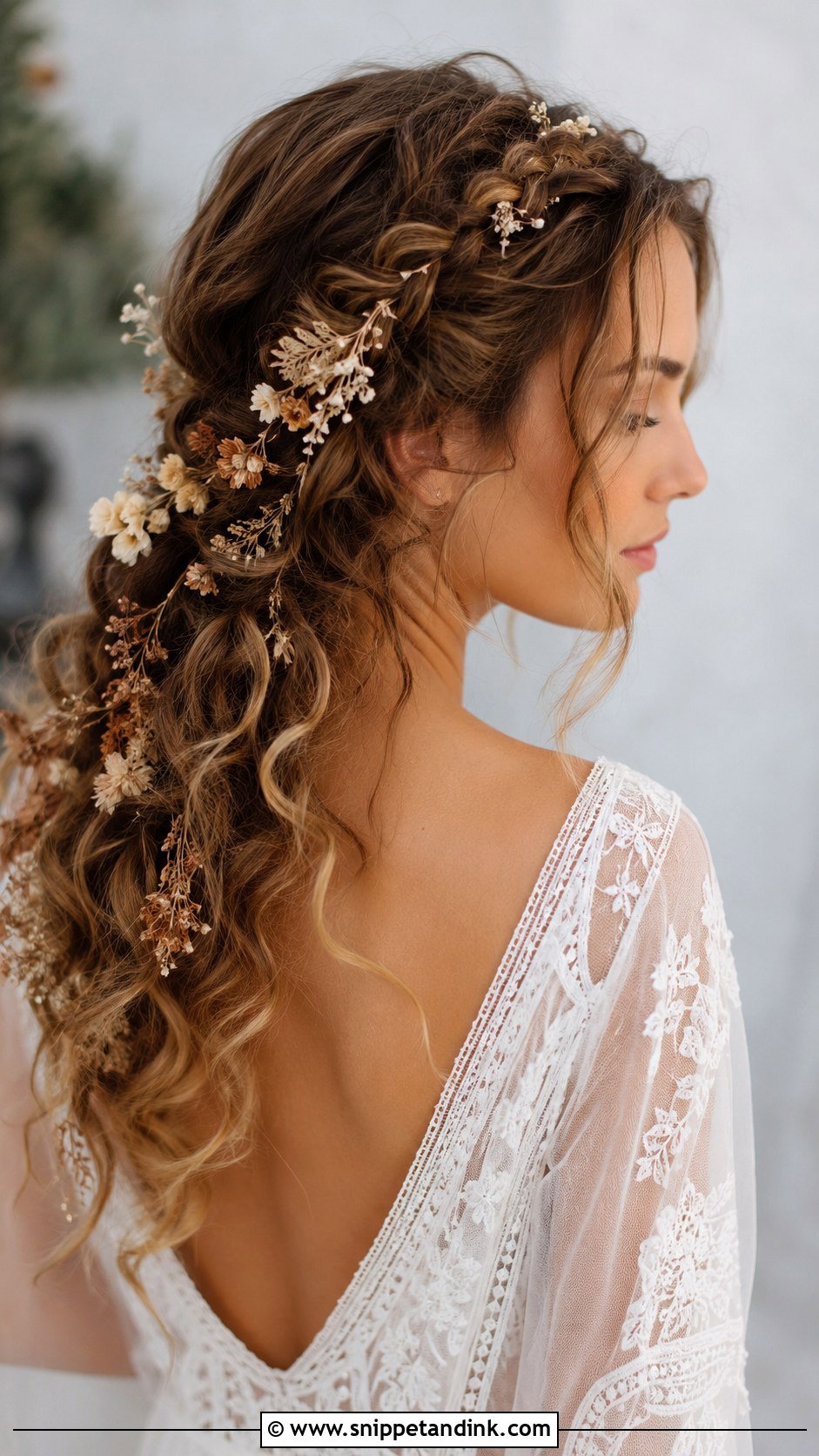 Boho Curly Wedding Hair - Snippet and Ink - 30 Naturally Curly Bridal Hair Ideas