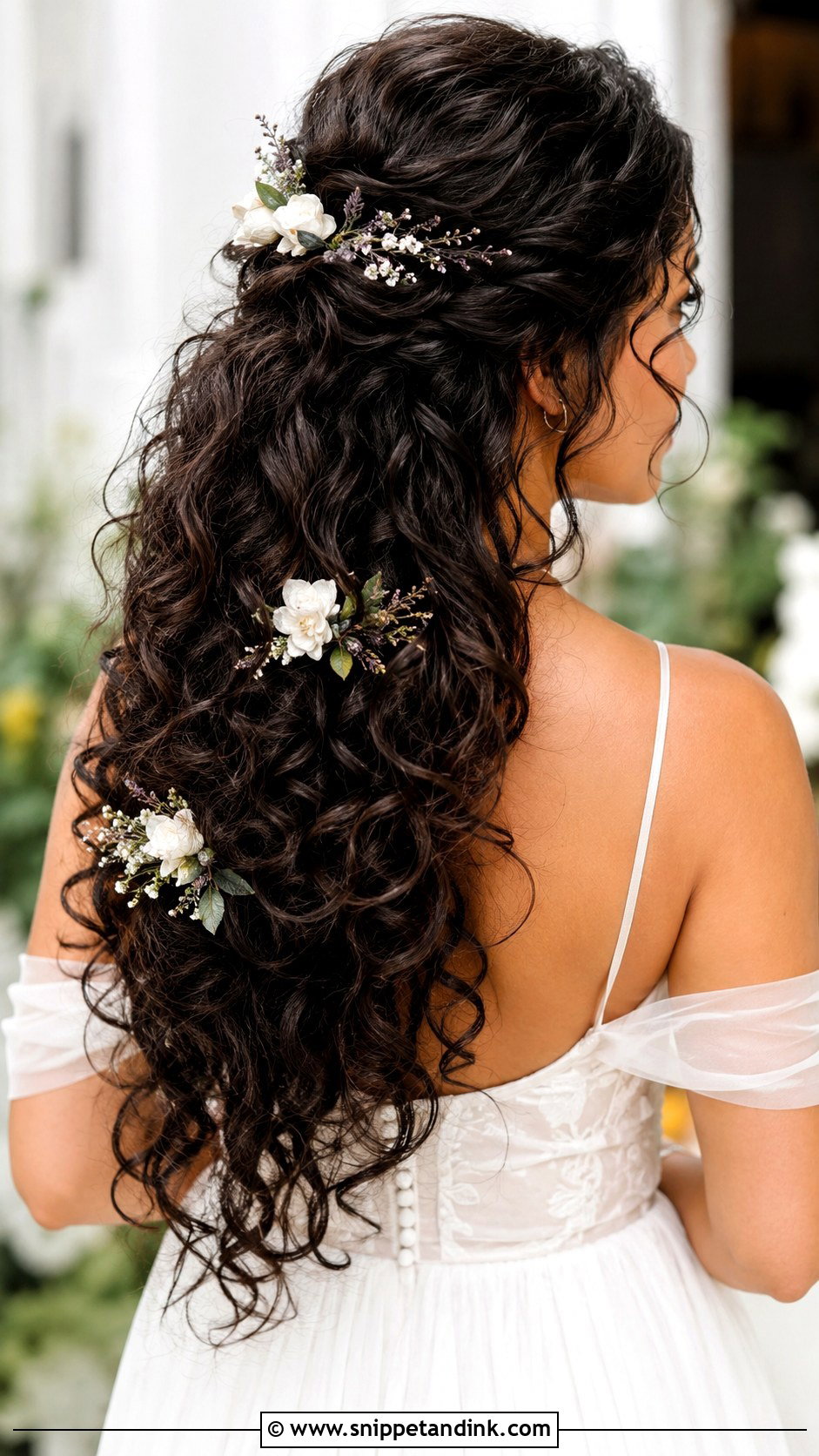 Boho Curly Wedding Hair - Snippet and Ink - 20 Boho Wedding Hairstyles for Long Hair