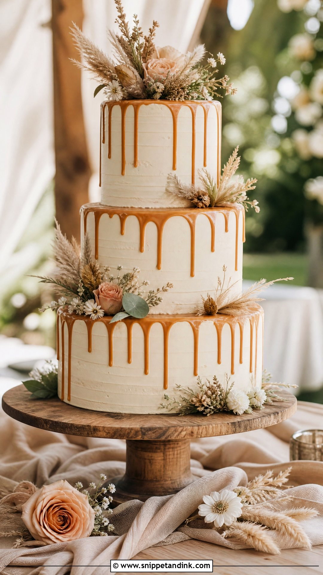 Boho Drip Wedding Cake - Snippet and Ink - 30 Drip Cakes for Wedding