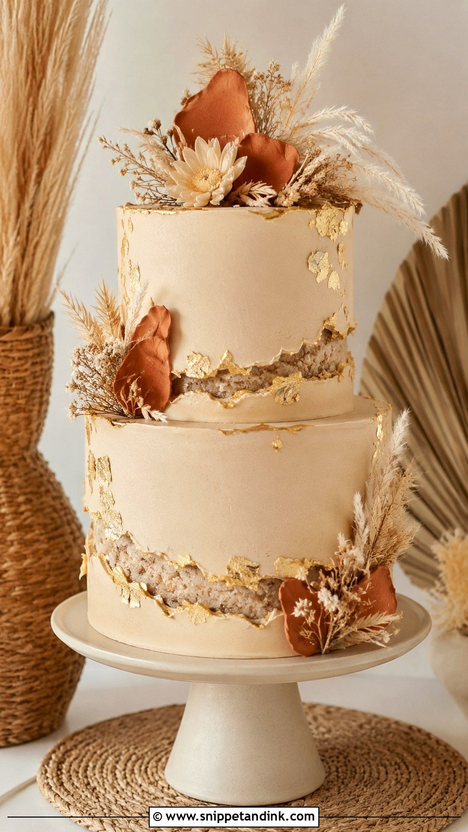 Boho Fault Line Wedding Cake - Snippet and Ink - 20 Fault Line Cakes for Wedding