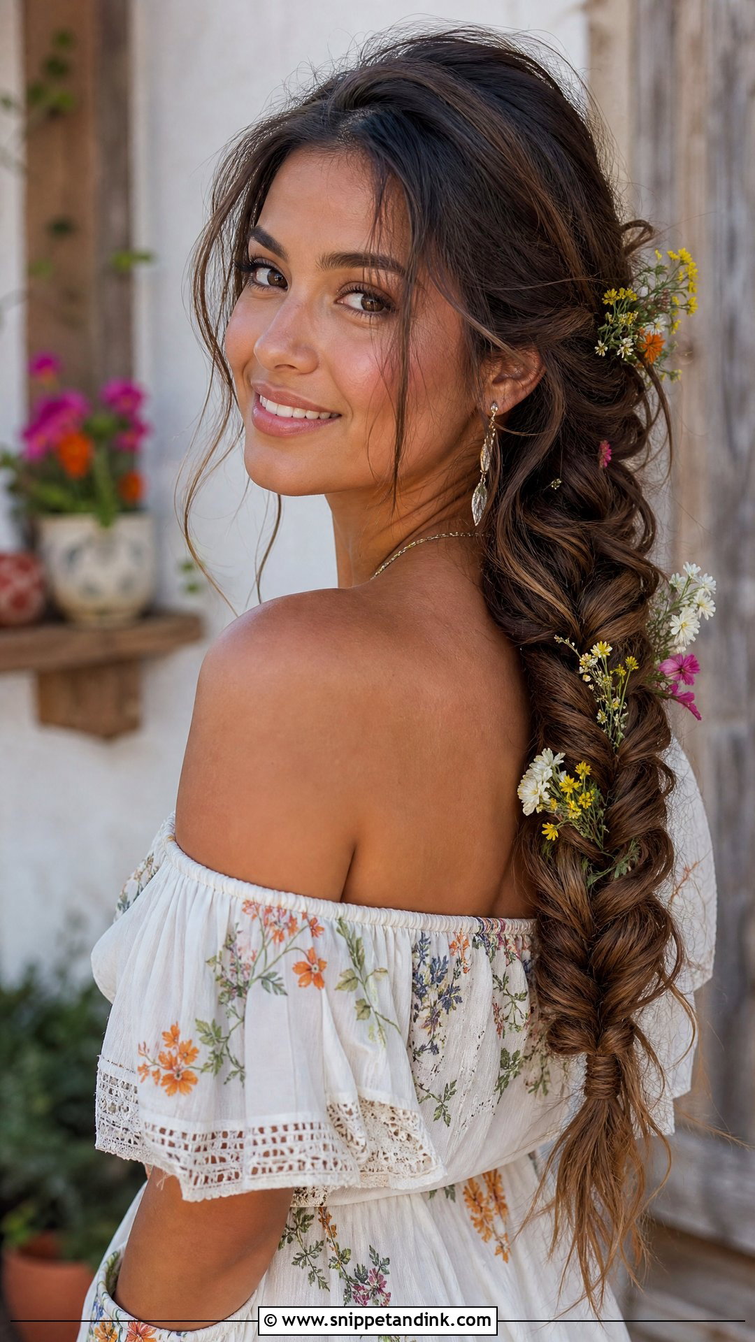 Boho Fishtail Braid - Snippet and Ink - 20 Wedding Guest Hair Long Ideas