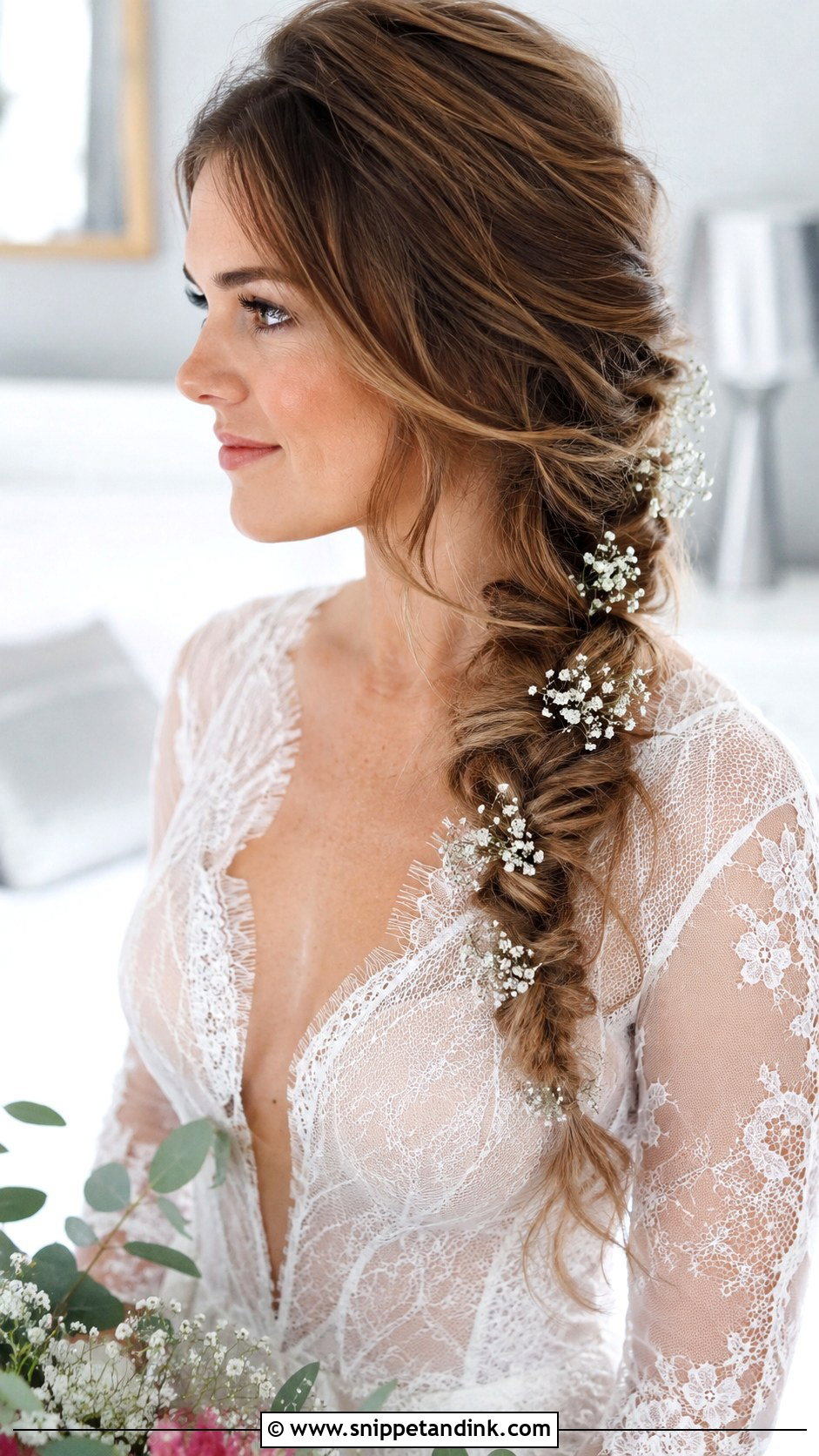 Boho Fishtail Braid - Snippet and Ink - 25 Wedding Hairstyles Straight Hair