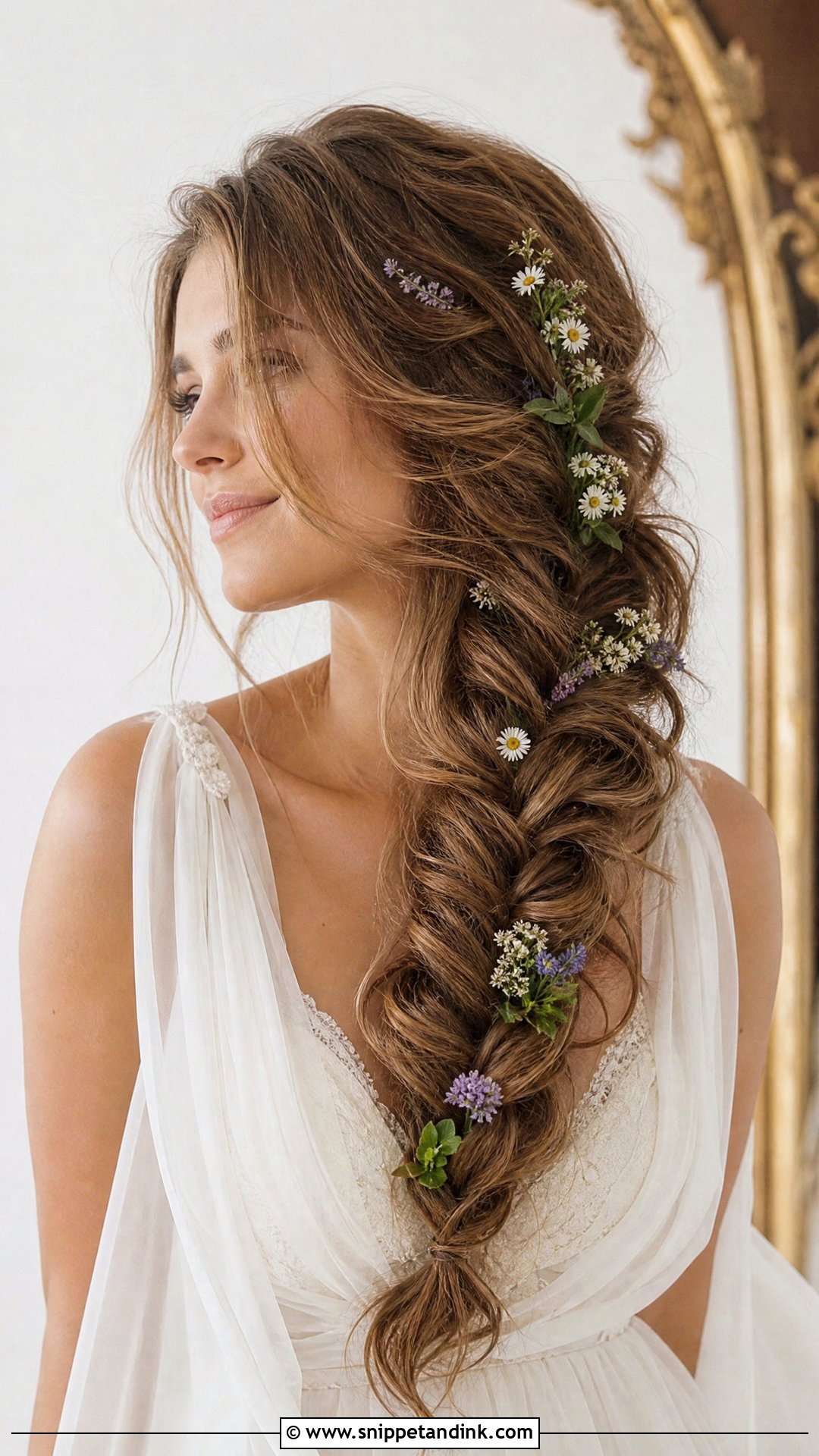 Boho Fishtail Braid Bridal Hair - Snippet and Ink - 15 Fishtail Bridal Hair Ideas